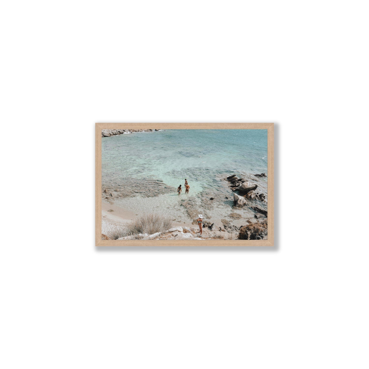 Easy On The Eyes Mykonos Greek island wall art Medium full-bleed fine art print in natural oak frame