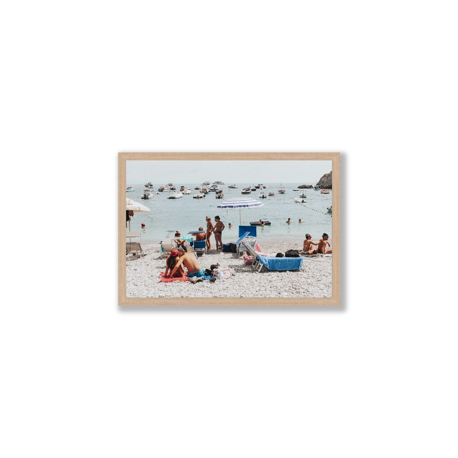 The Kiss Nerano wall art Medium full-bleed fine art print in natural oak frame