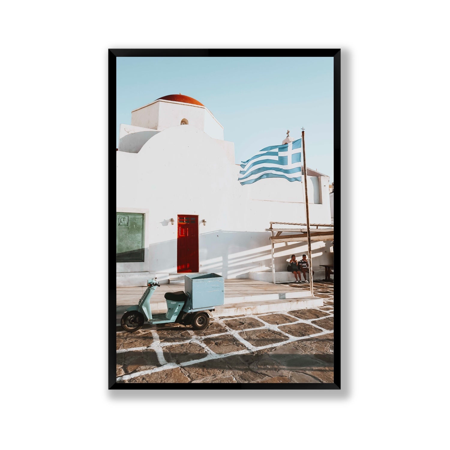 Mykonos Postcard fine art print, Mykonos, Greece, Gallery, Black Frame · Full Bleed, Fine Art Print