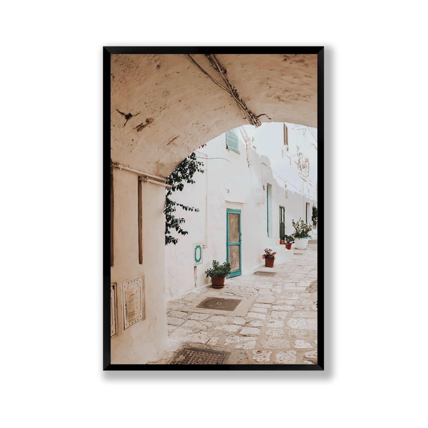 La Citta Bianca Puglia La Città Bianca wall art Gallery full-bleed fine art print in black frame
