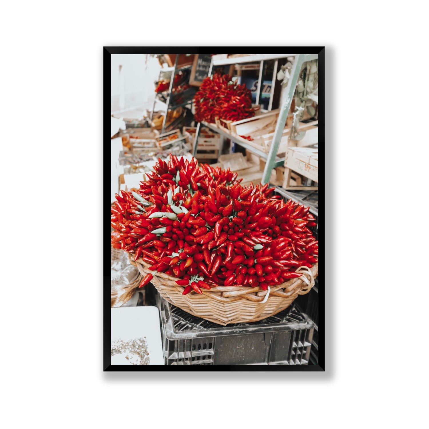 Spicy Bunch Puglia Italian wall art Gallery full-bleed fine art print in black frame