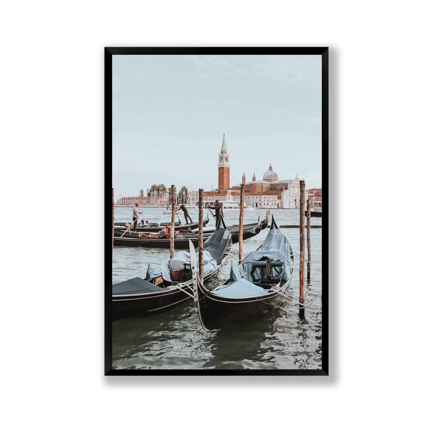 Italian Commute Venice Italian Mediterranean decor wall art Gallery full-bleed fine art print in black frame