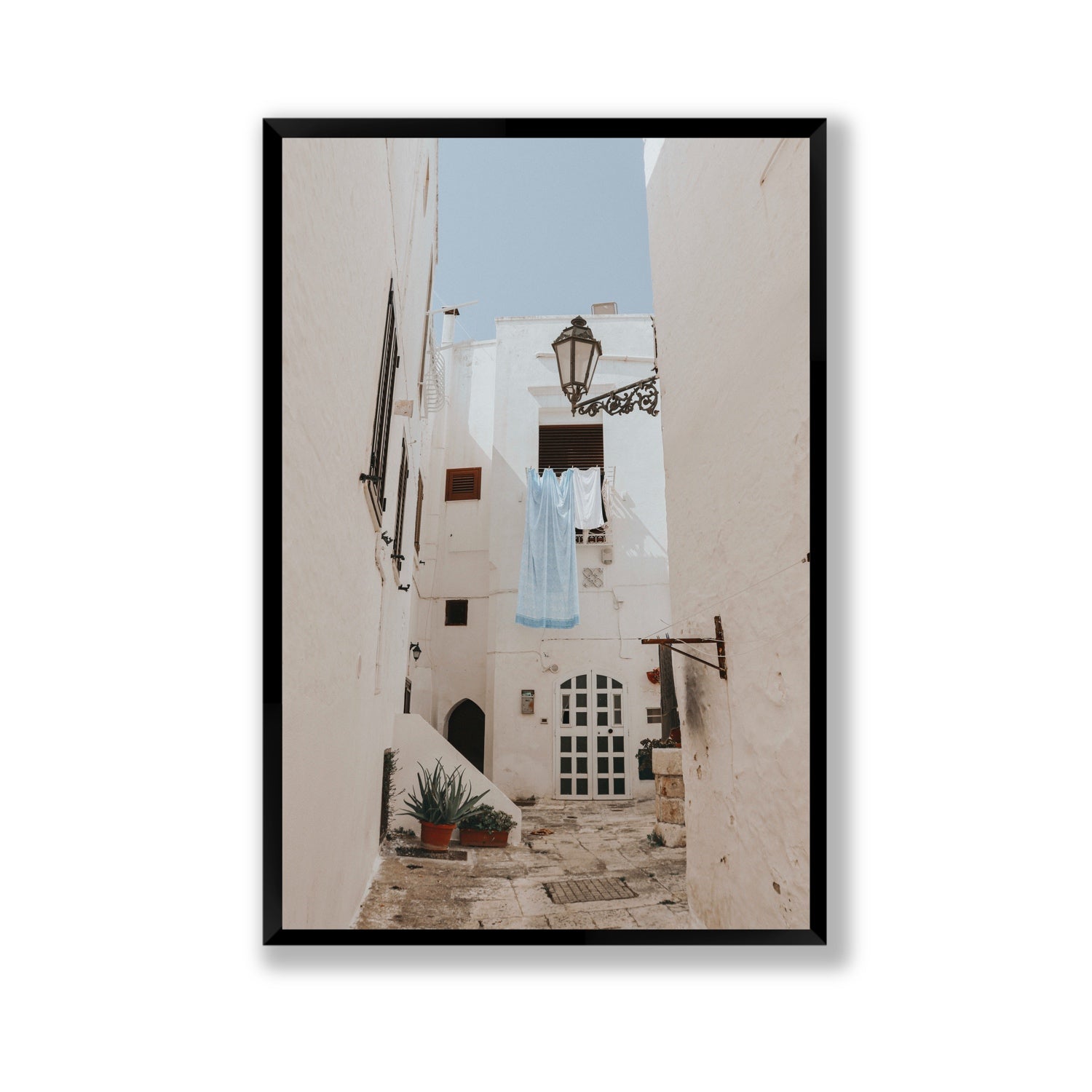 Laundry Day fine art print, Puglia, Italy, Gallery, Black Frame · Full Bleed, Fine Art Print