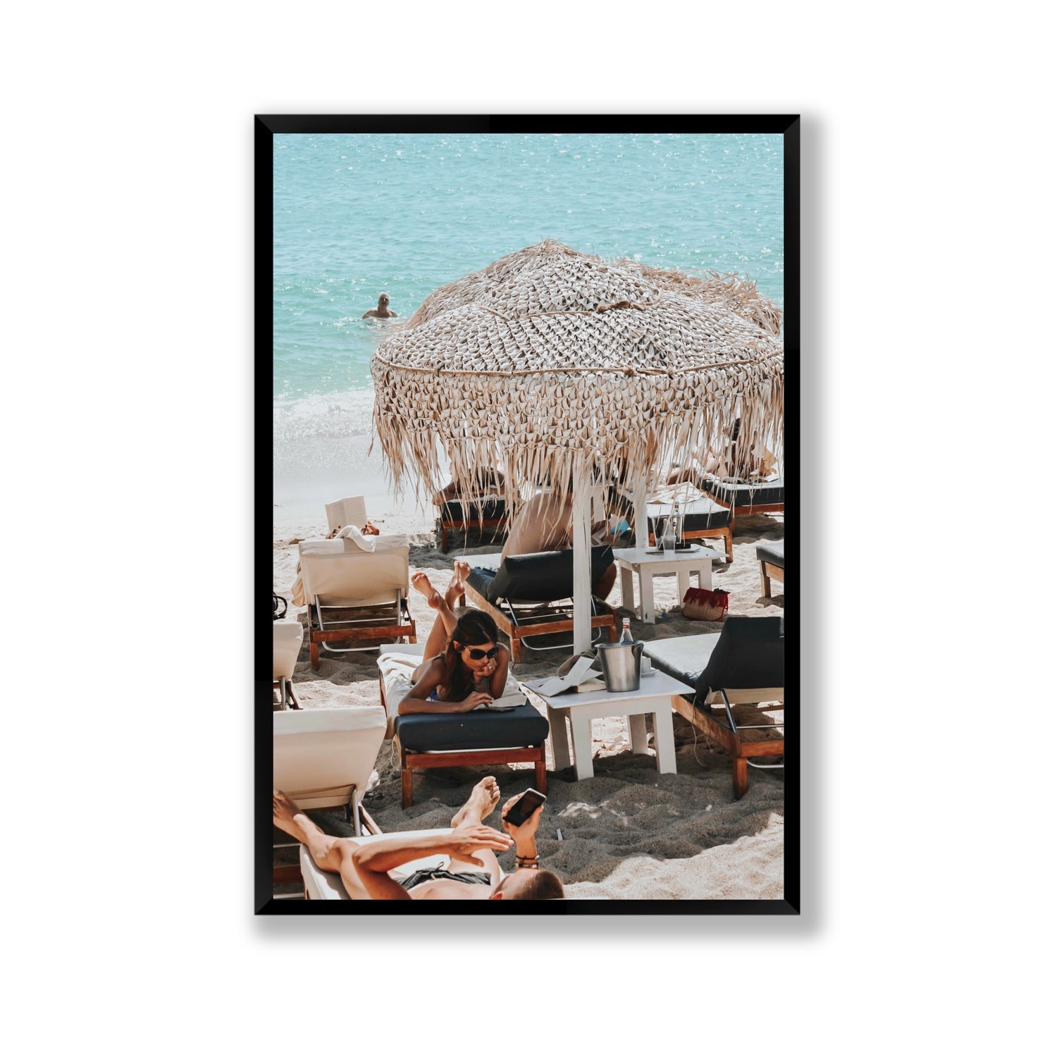 In The Zone Mykonos Greek island wall art Gallery full-bleed fine art print in black frame