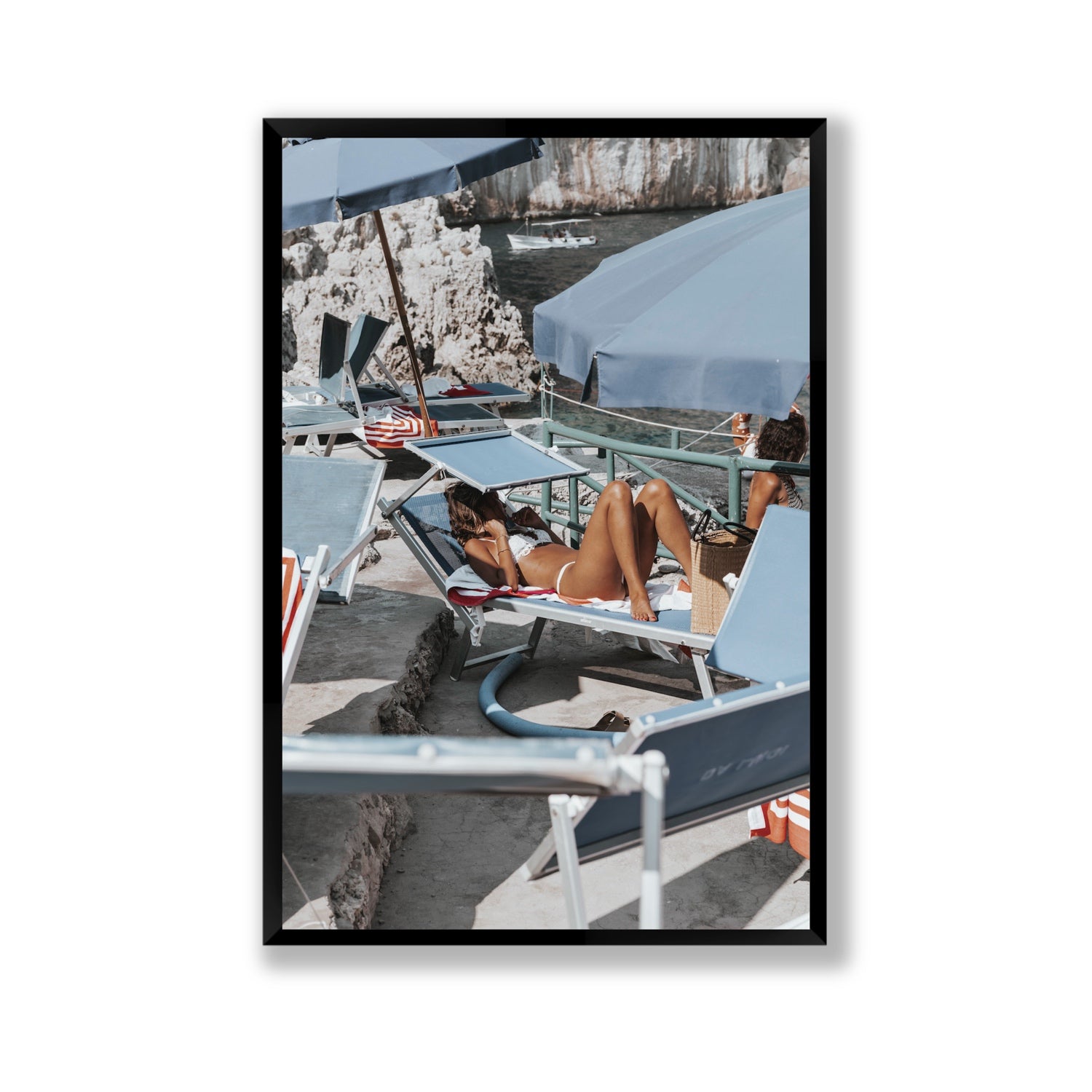 Beach Babe fine art print, Capri, Italy, Gallery, Black Frame · Full Bleed, Fine Art Print