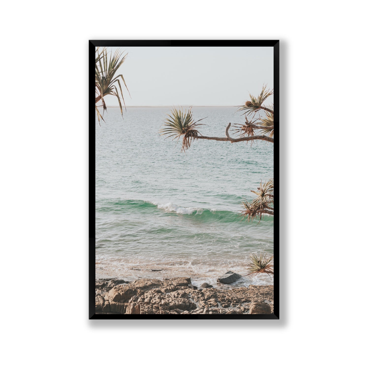 Good Vibrations fine art print, Noosa, Australia, coastal scenes artwork, Gallery, Black Frame · Full Bleed, Fine Art Print