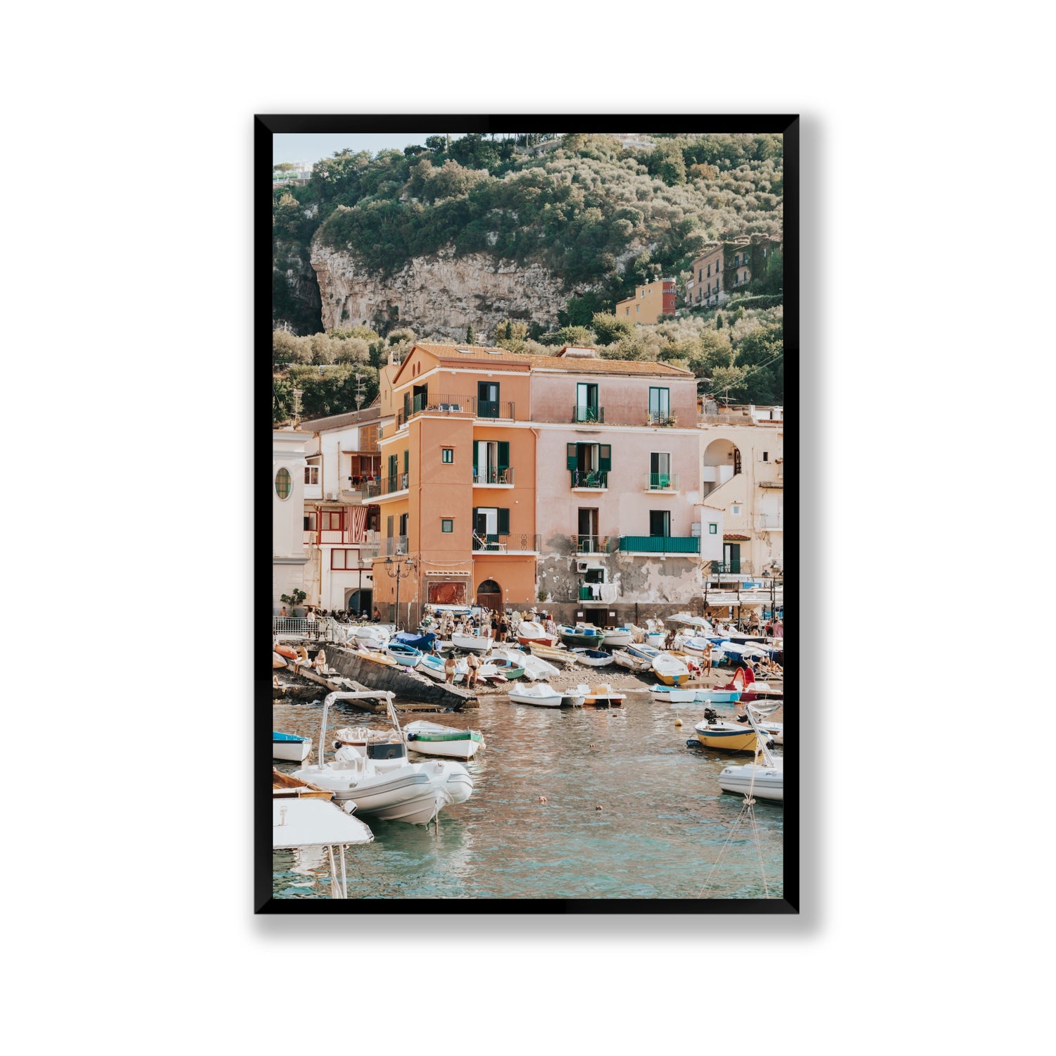 Boatyard Bliss fine art print, Sorrento, Italy, Gallery, Black Frame · Full Bleed, Fine Art Print