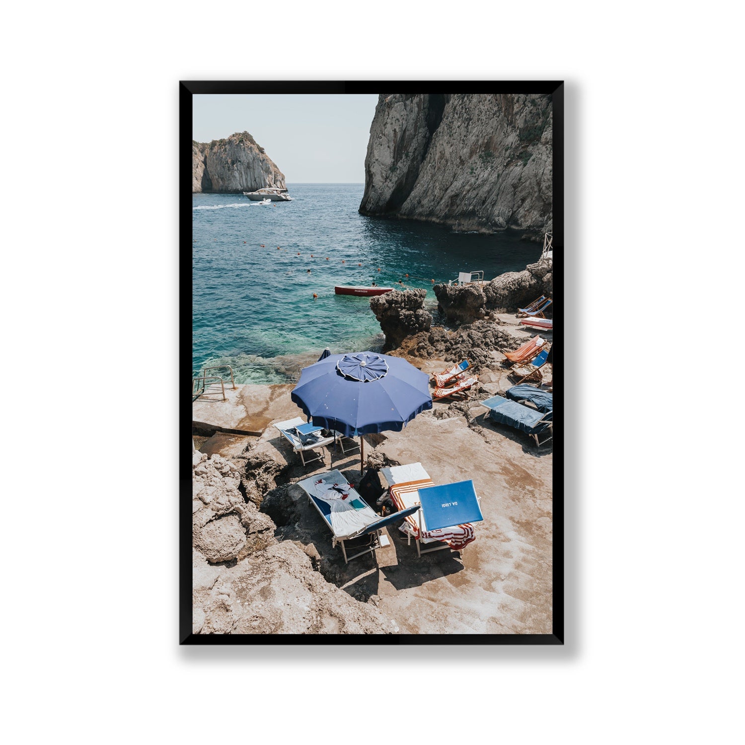Lonely Loungers fine art print, Capri, Italy, Gallery, Black Frame · Full Bleed, Fine Art Print