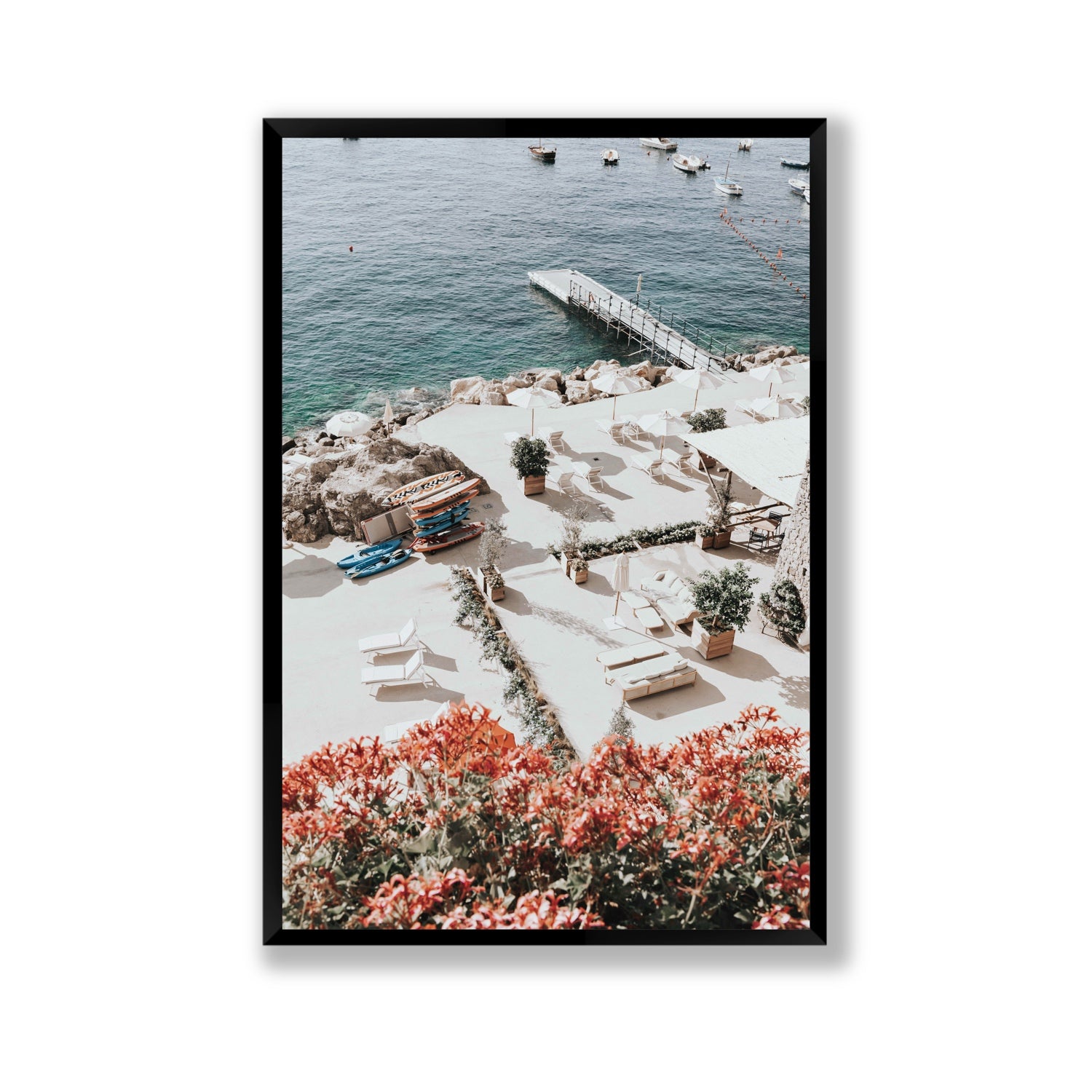 A Work of Art Amalfi coastal wall art Gallery full-bleed fine art print in black frame