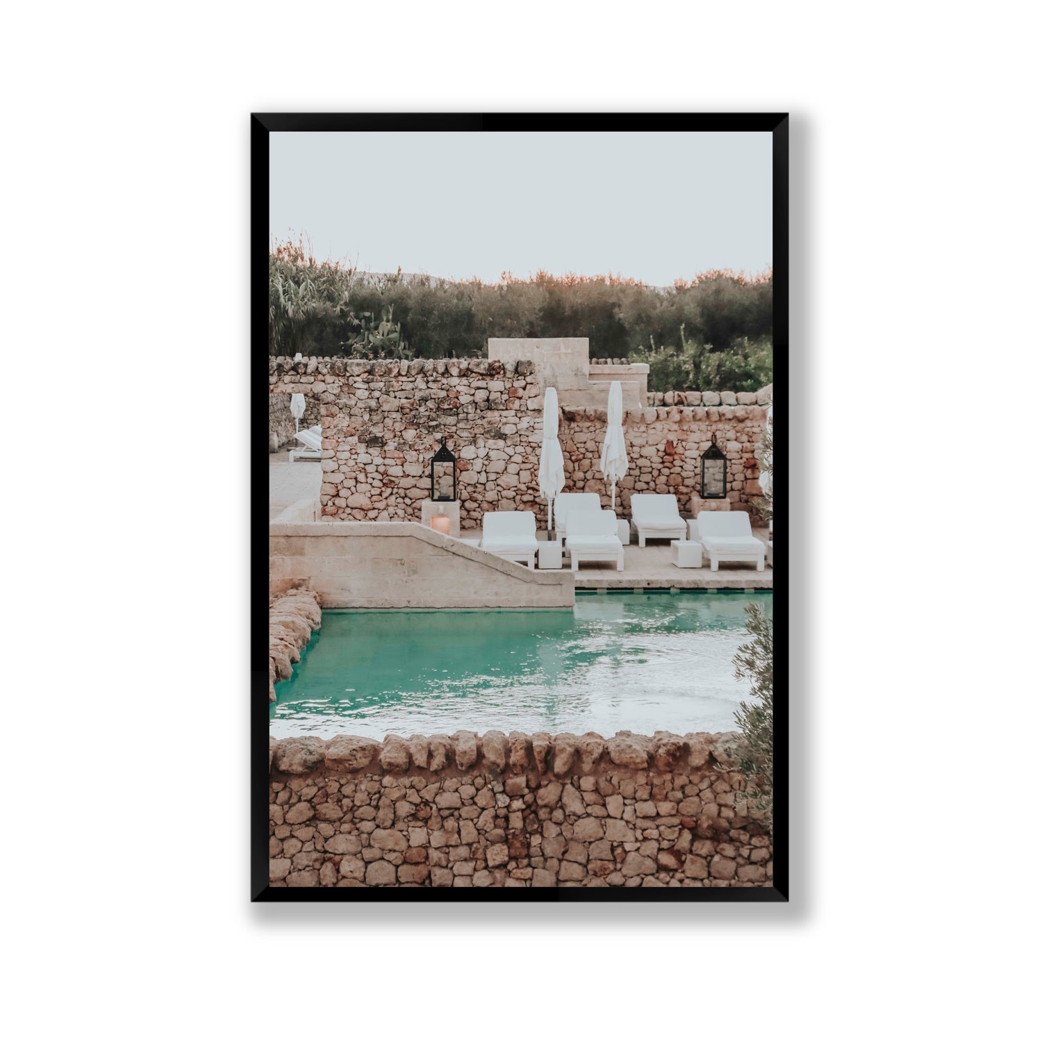 Stone Refuge fine art print, Puglia, Italy, Gallery, Black Frame · Full Bleed, Fine Art Print