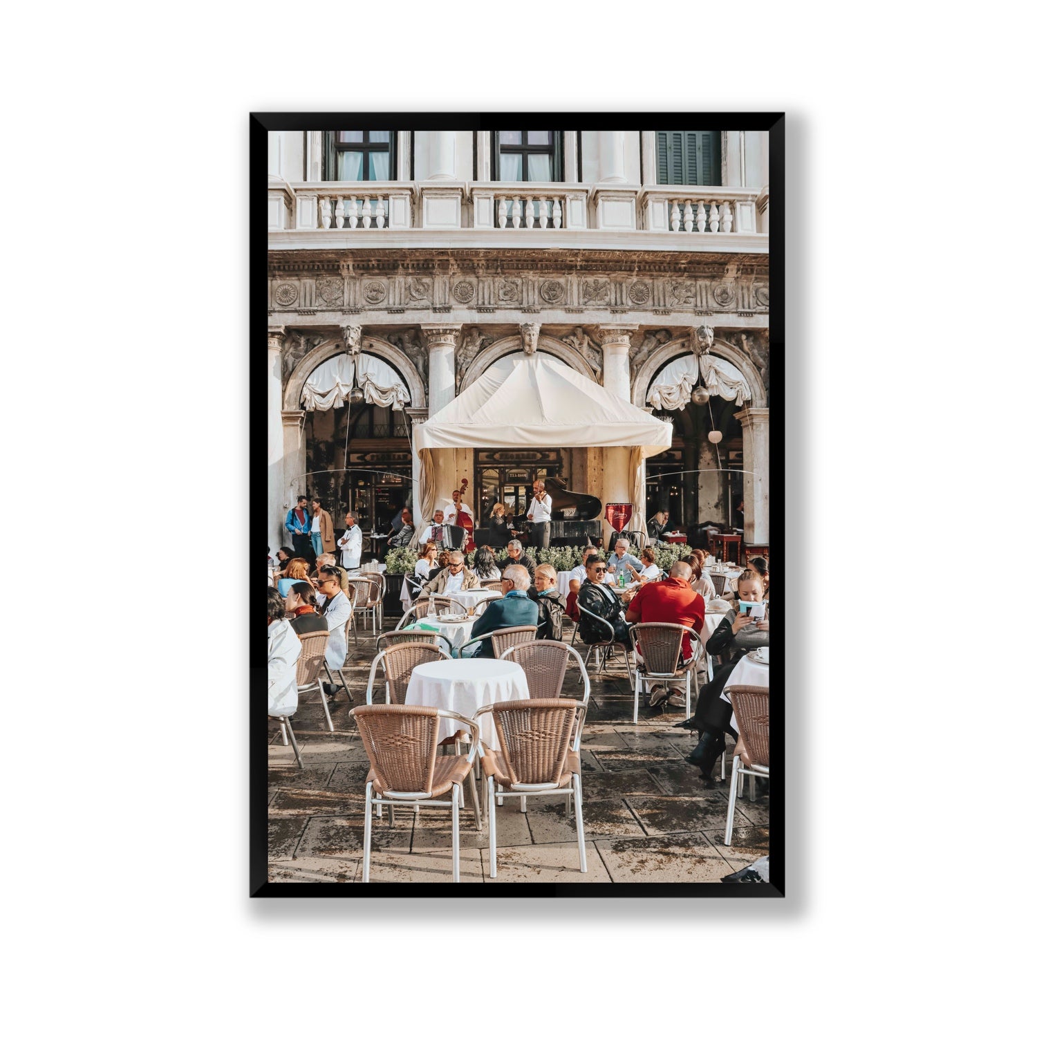 Piazza San Marco Venice Italian wall art Gallery full-bleed fine art print in black frame