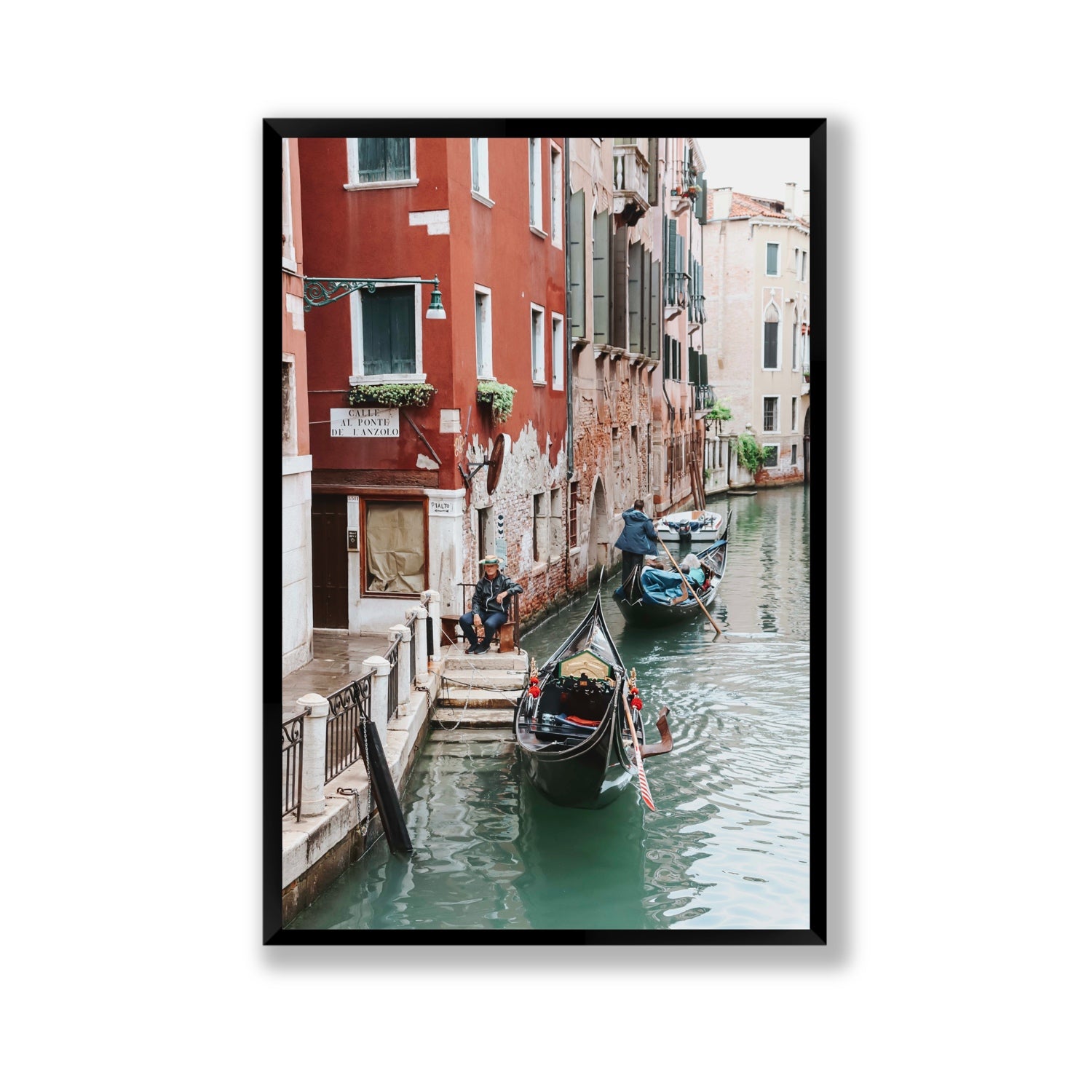 The Merchant Venice Canal Italian wall art Gallery full-bleed fine art print in black frame