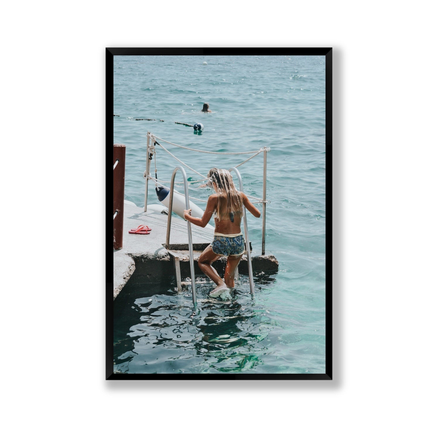 Little Mermaid Capri Mediterranean wall art Gallery full-bleed fine art print in black frame