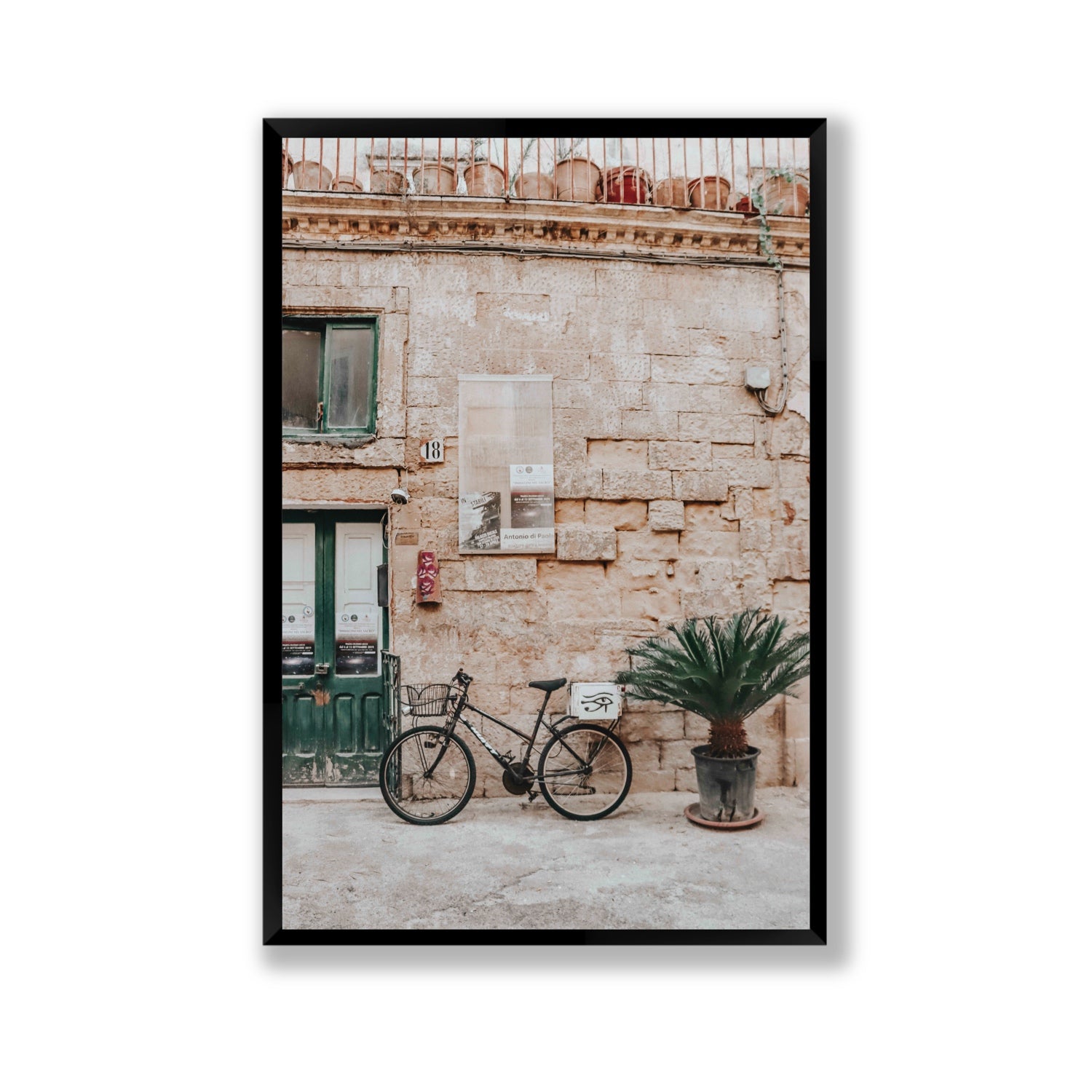 Salento Streets Puglia Lecce Italian wall art Gallery full-bleed fine art print in black frame