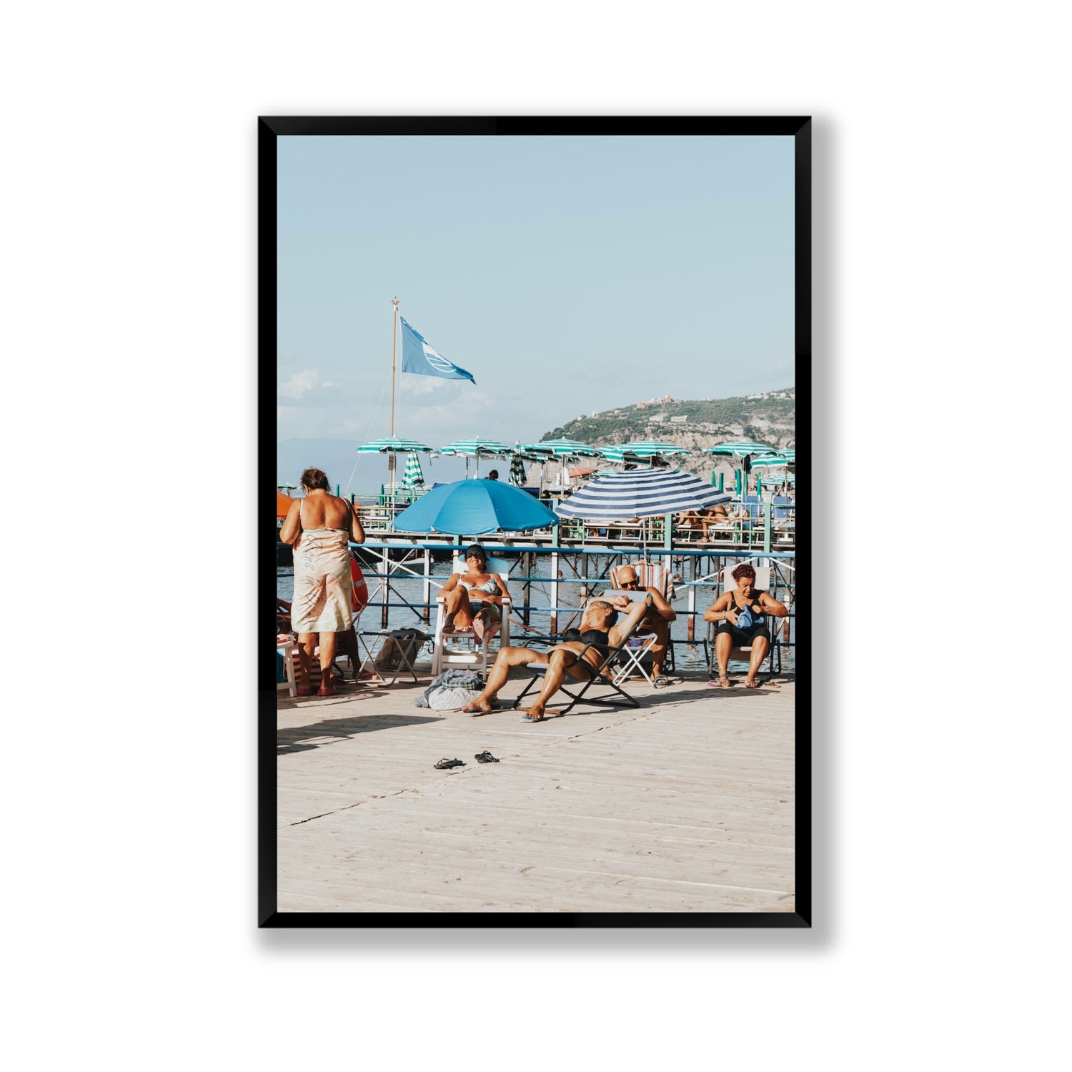 The Golden Years Sorrento Italian wall art Gallery full-bleed fine art print in black frame
