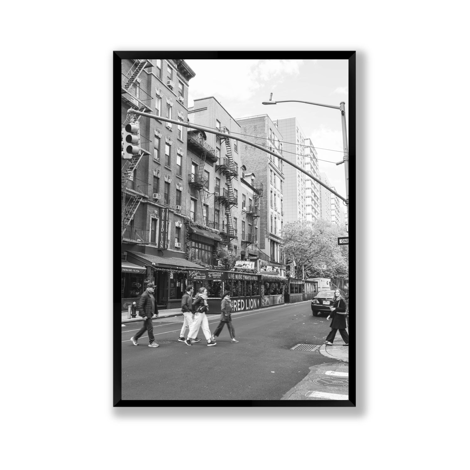 Spectral Streets New York NYC Black & White wall art Gallery full-bleed fine art print in black frame
