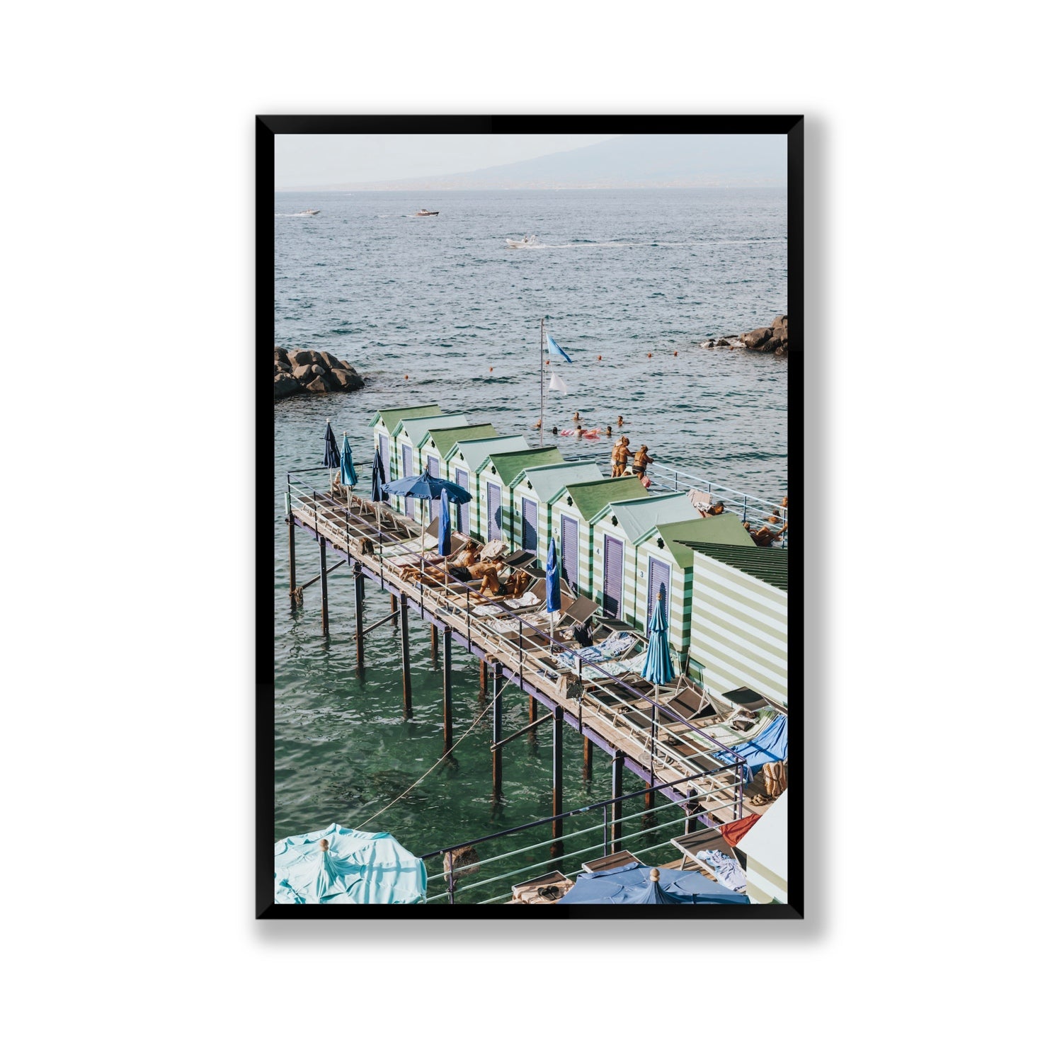 Cabine da Spiaggia fine art print, Sorrento, Italy, Gallery, Black Frame · Full Bleed, Fine Art Print