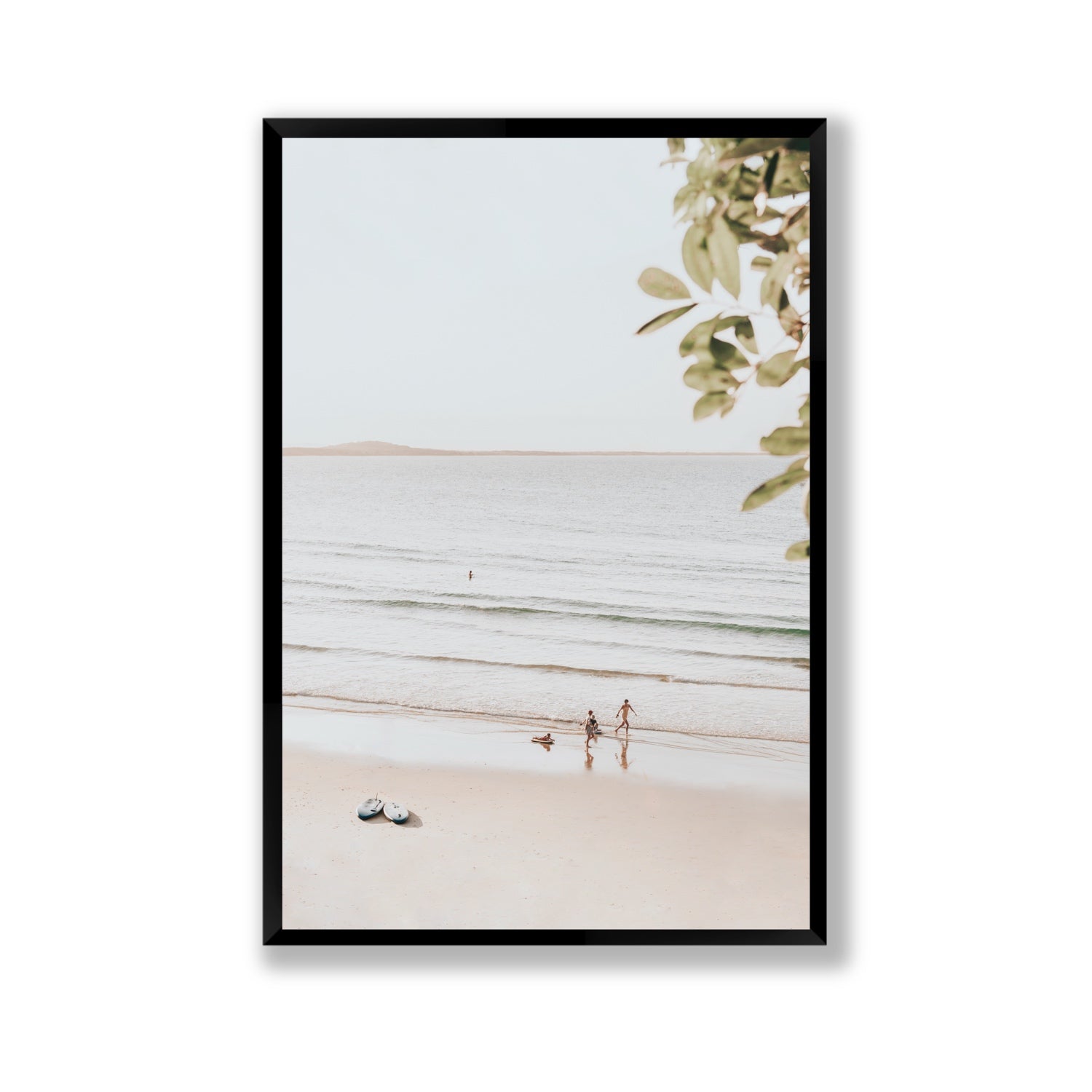 Walking On Sunshine fine art print, Noosa, Australia, coastal scenes artwork, Gallery, Black Frame · Full Bleed, Fine Art Print