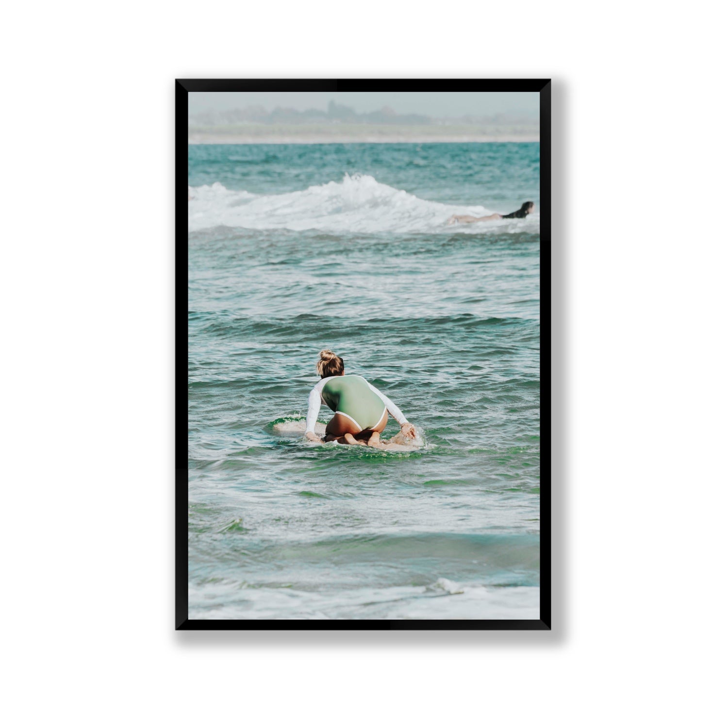 Quincy Byron Bay Surf coastal wall art Gallery full-bleed fine art print in black frame