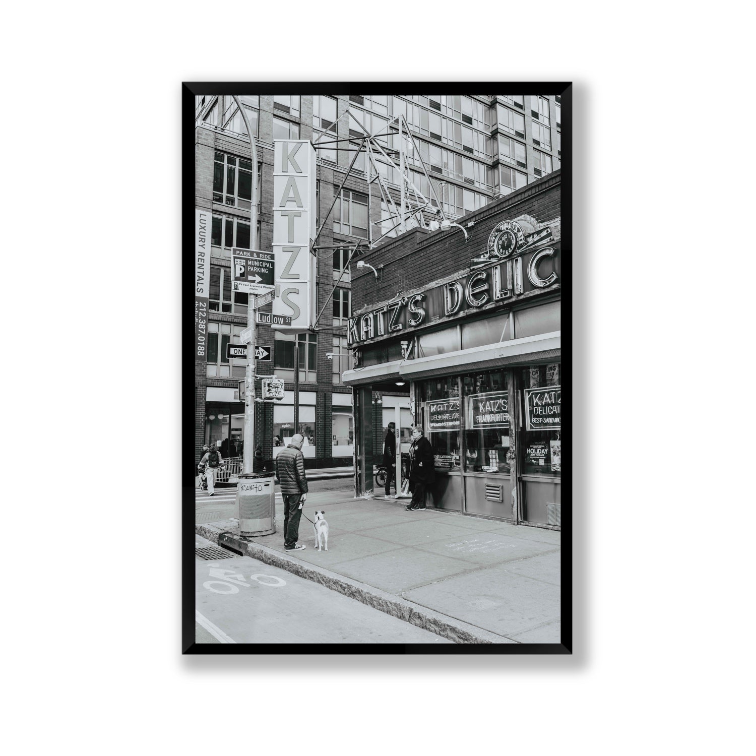 Graphite Gotham New York NYC Black & White wall art Gallery full-bleed fine art print in black frame