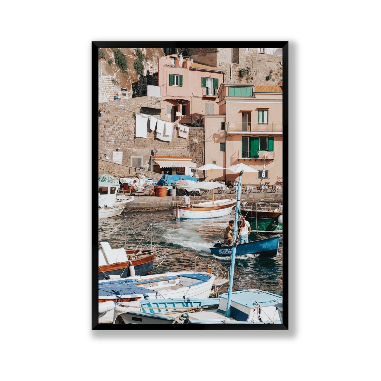 Coastal Carousel fine art print, Sorrento, Italy, Gallery, Black Frame · Full Bleed, Fine Art Print