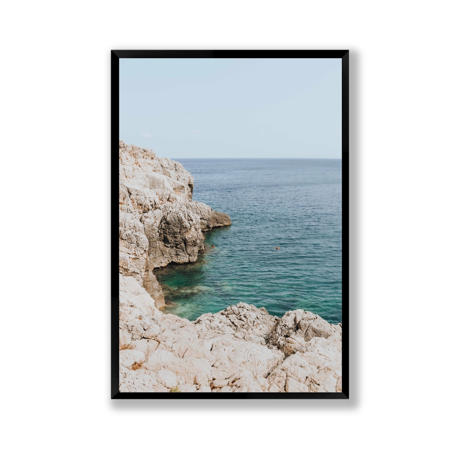 Healing Immersion Puglia Wall Mediterranean fine art print Gallery full-bleed fine art print in black frame