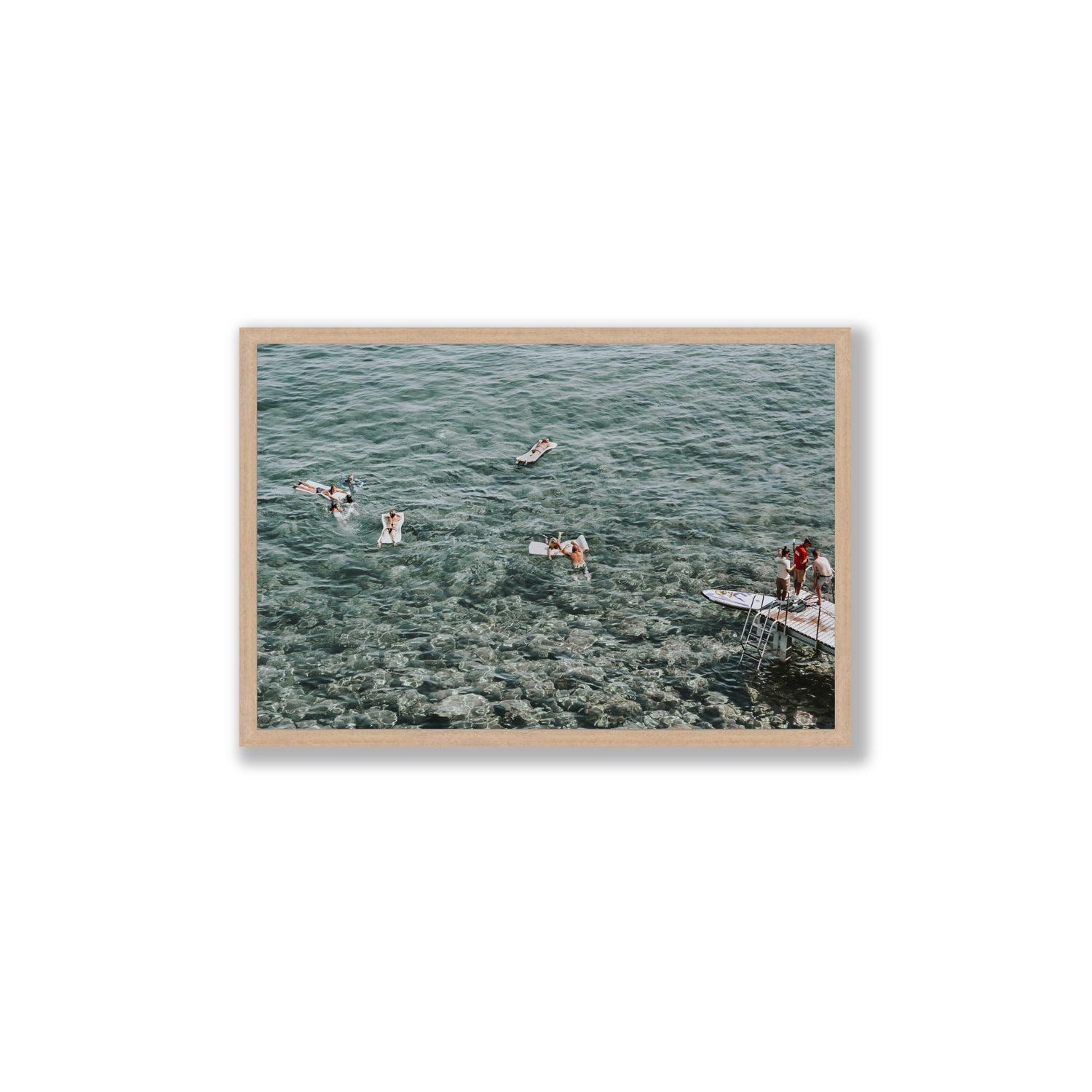 Having A Whale Of A Time Tuscany coastal wall art Large full-bleed fine art print in natural oak frame