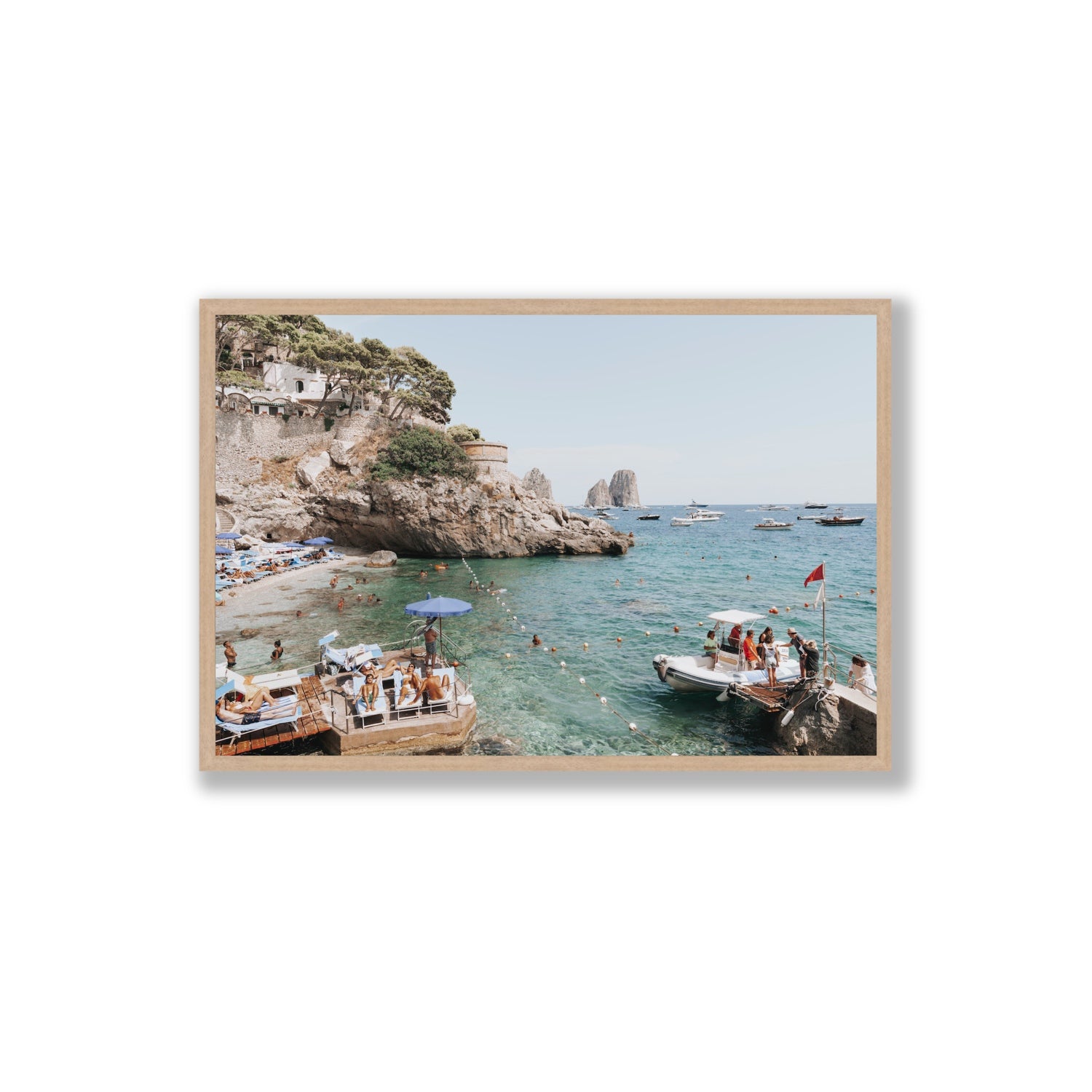 Torre Saracena fine art print, Capri, Italy, Extra Large, Natural Oak Frame · Full Bleed, Fine Art Print
