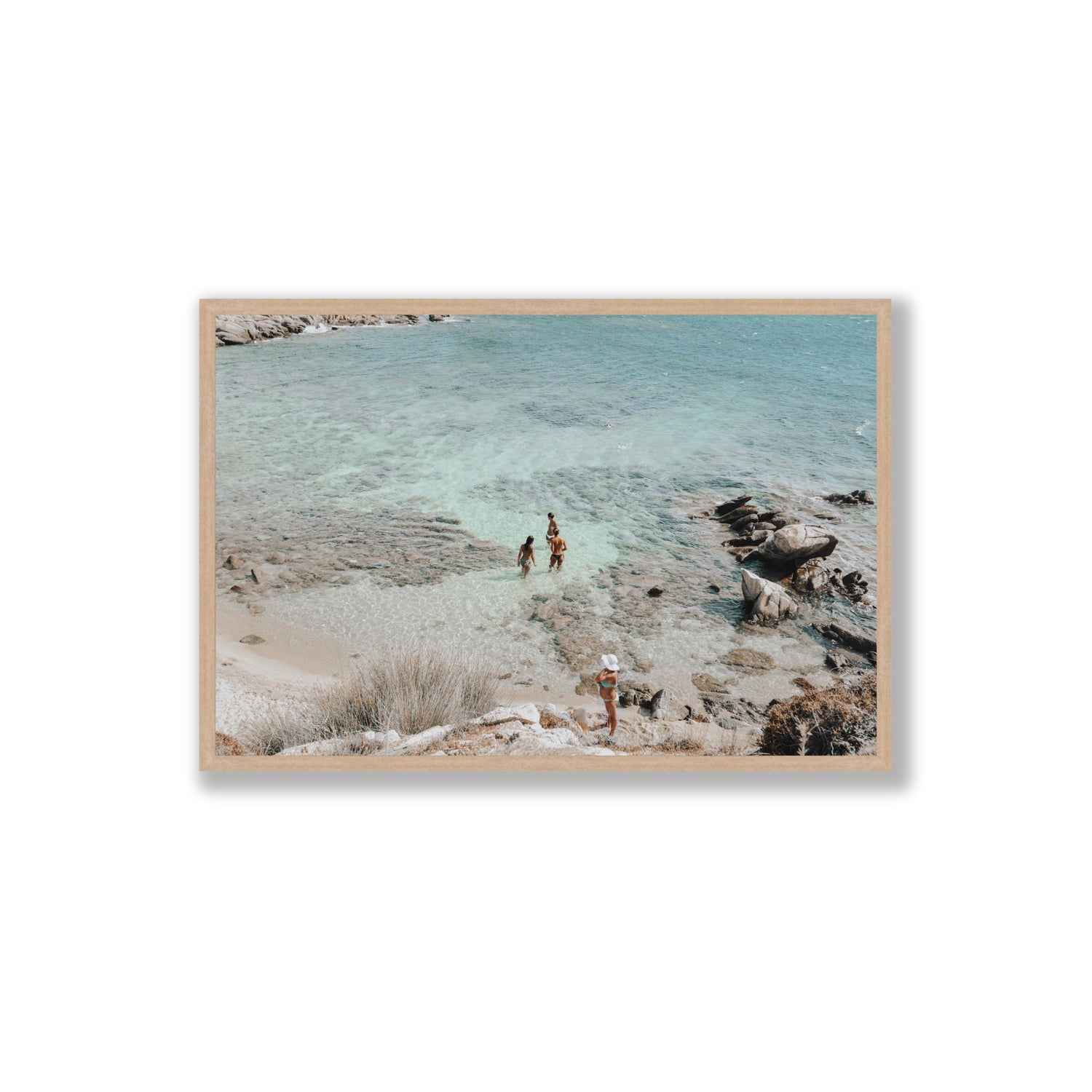 Easy On The Eyes Mykonos Greek island wall art Extra Large full-bleed fine art print in natural oak frame
