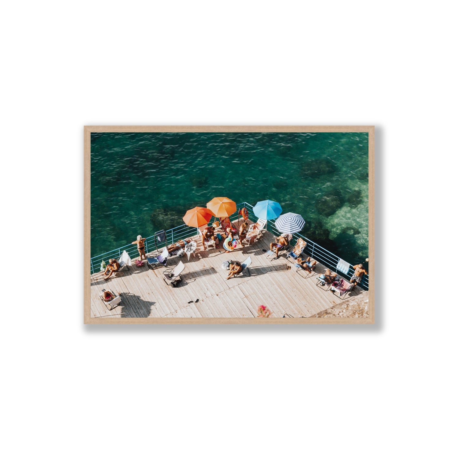 Il Dolce Far Niente Sorrento coastal wall art Extra Large full-bleed fine art print in natural oak frame