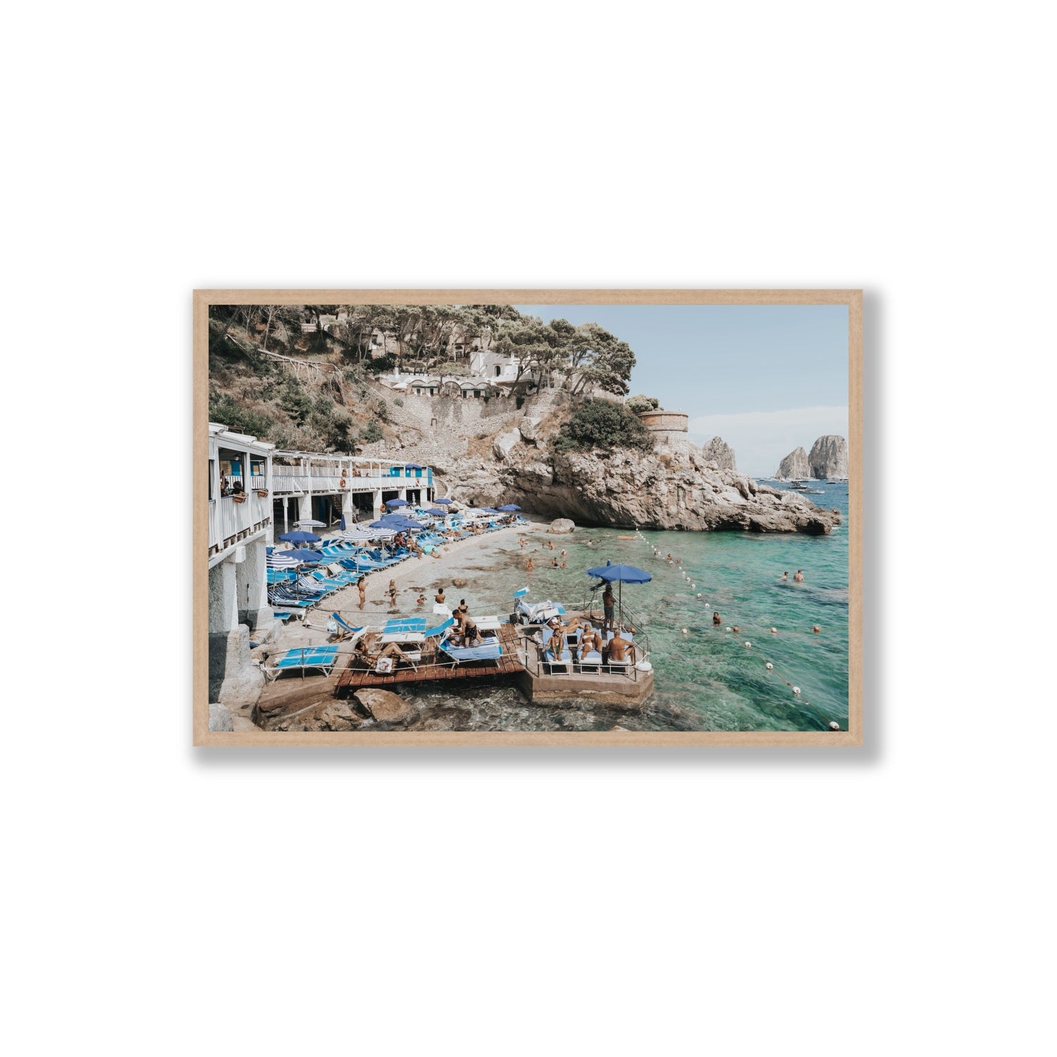Vita Bella fine art print, Capri, Italy, Extra Large, Natural Oak Frame · Full Bleed, Fine Art Print