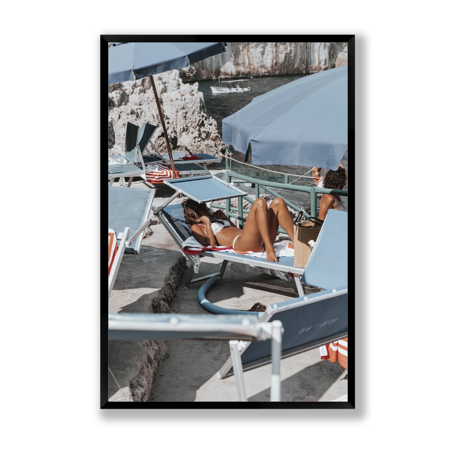 Beach Babe fine art print, Capri, Italy, Statement, Black Frame · Full Bleed, Fine Art Print