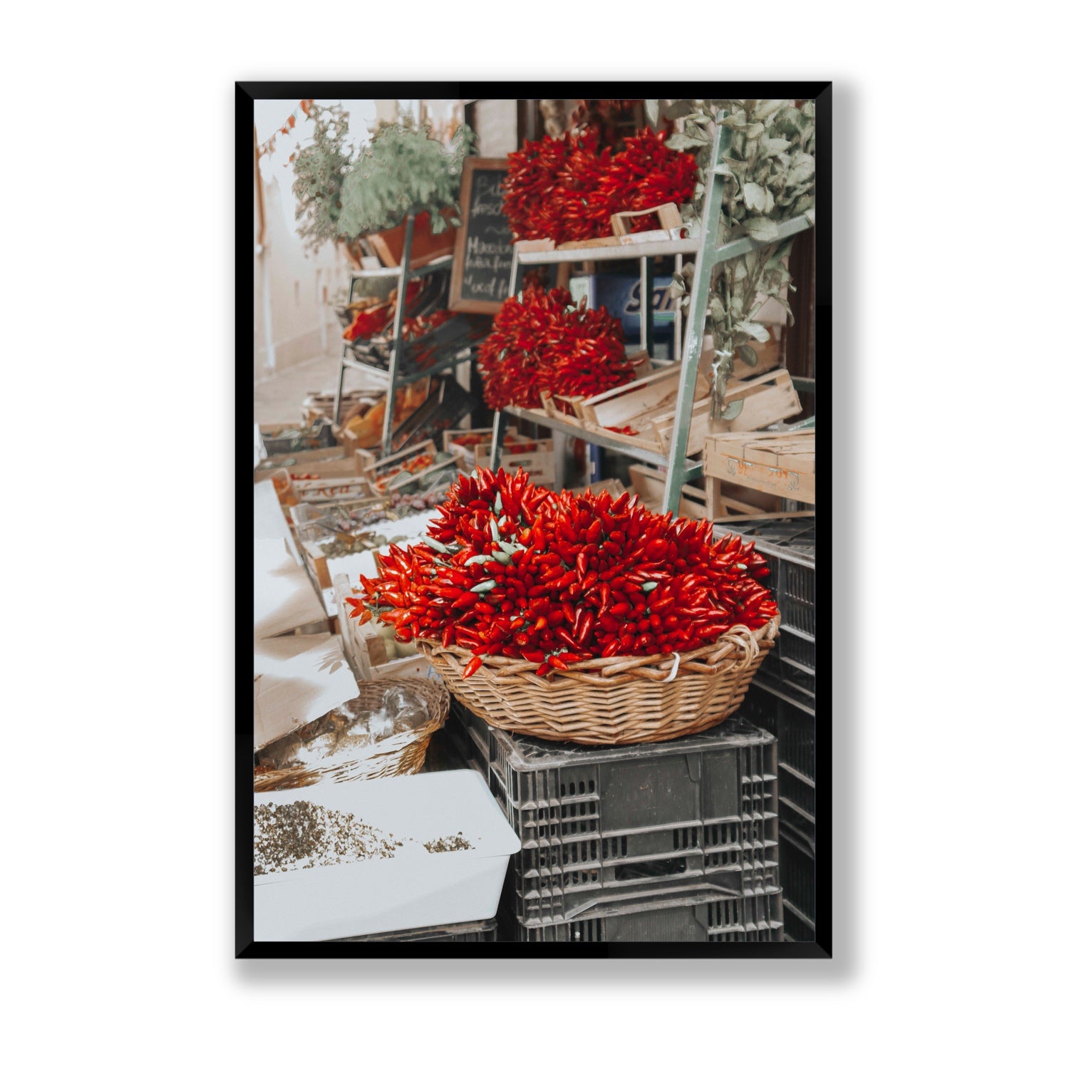 Fiery Cluster Puglia Italian wall art Statement full-bleed fine art print in black frame