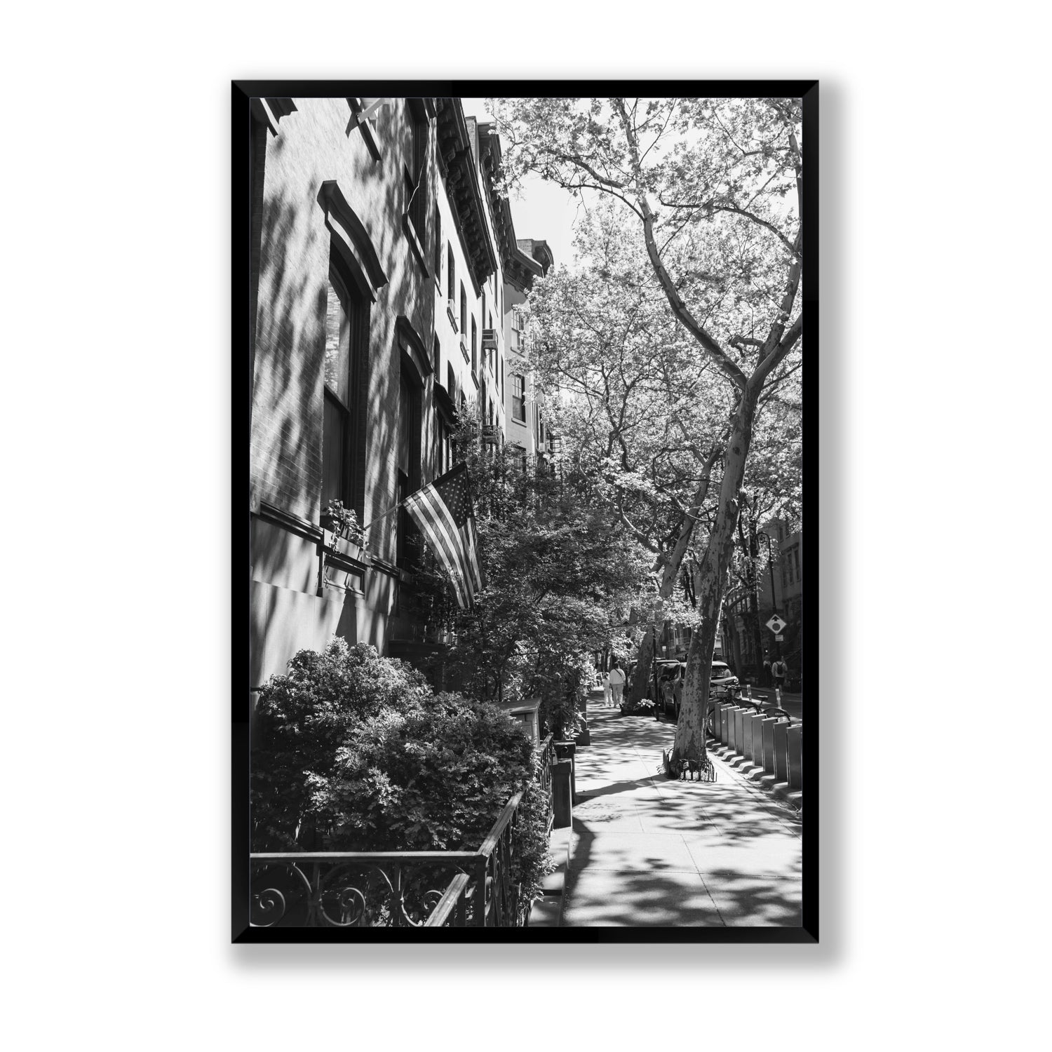 Urban Patriotism New York NYC Black & White wall art Statement full-bleed fine art print in black frame