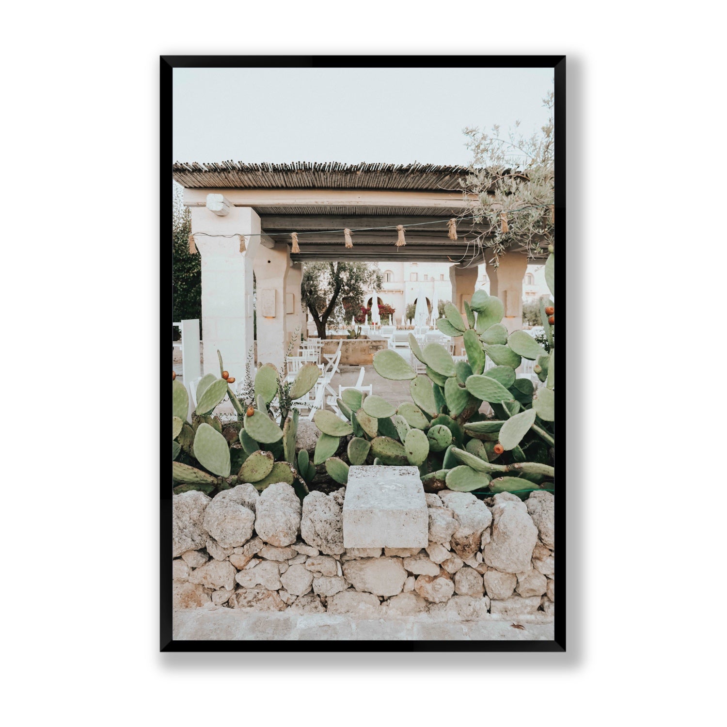 Puglia Flora Puglia Borgo Egnazia Mediterranean wall art Statement full-bleed fine art print in black frame