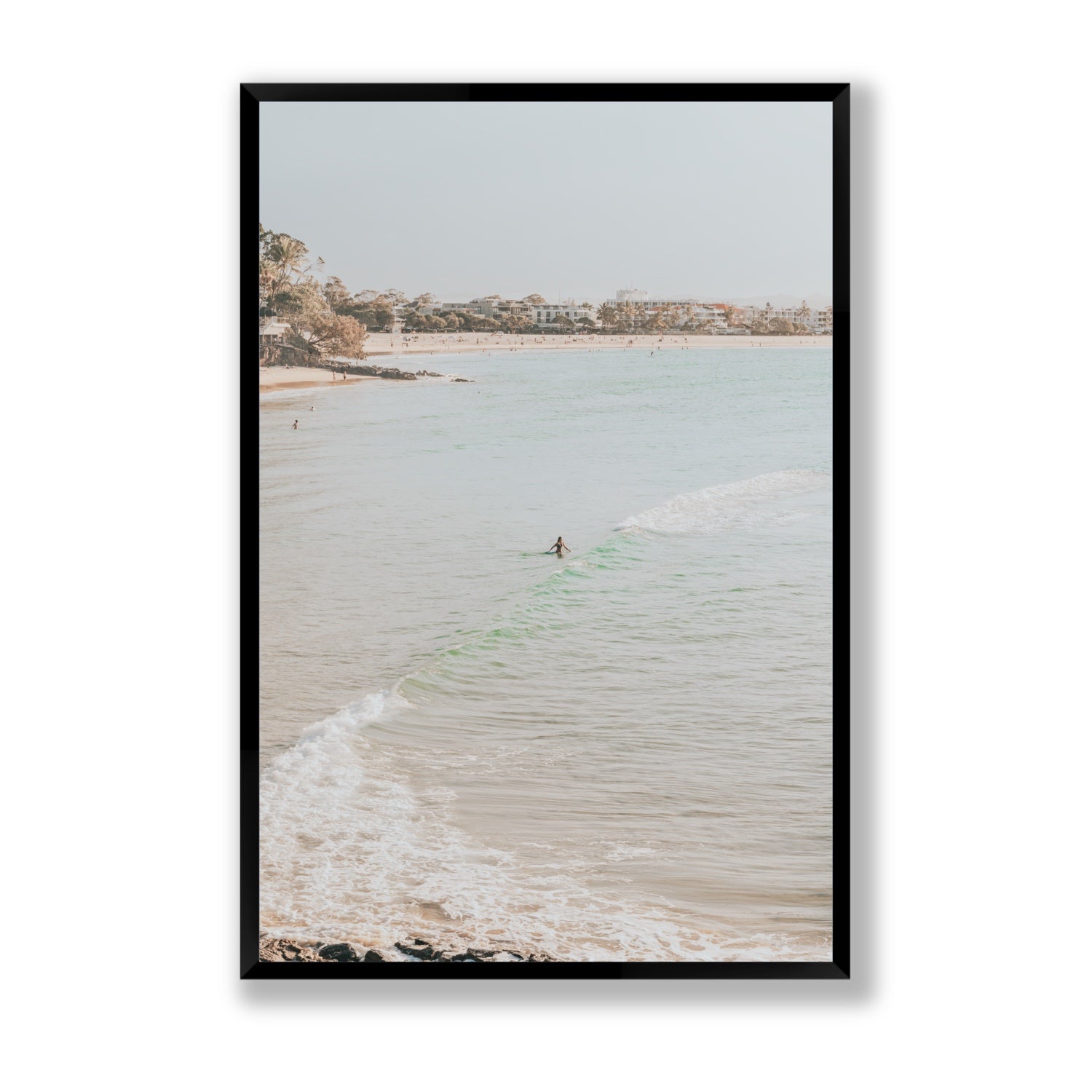 Salt Reverie fine art print, Noosa, Australia, coastal scenes artwork, Statement, Black Frame · Full Bleed, Fine Art Print