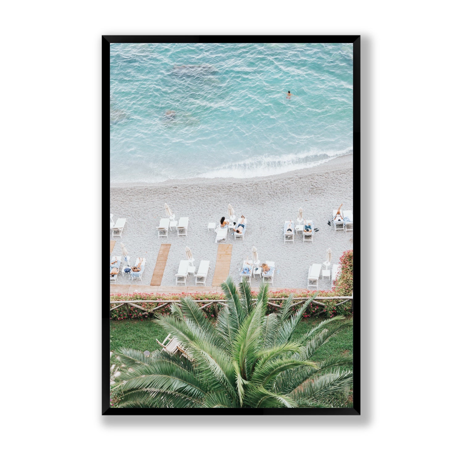 Paradiso Amalfi Mediterranean wall art Statement full-bleed fine art print in black frame