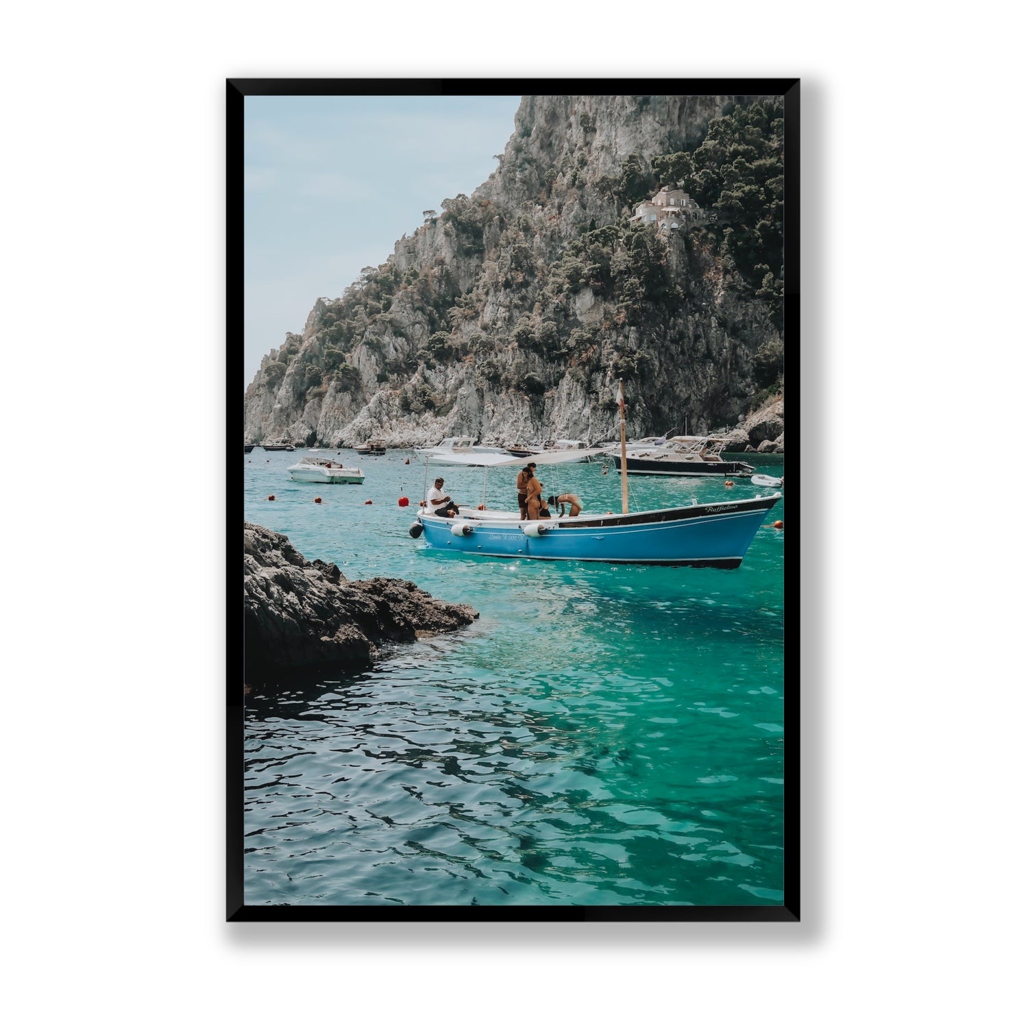Emerald Escape fine art print, Capri, Italy, Statement, Black Frame · Full Bleed, Fine Art Print