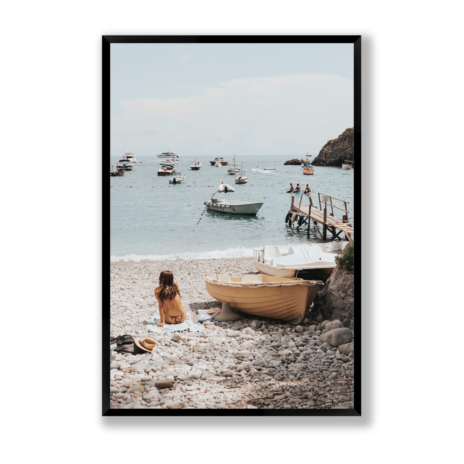 Solo Sojourn Nerano wall art Statement full-bleed fine art print in black frame