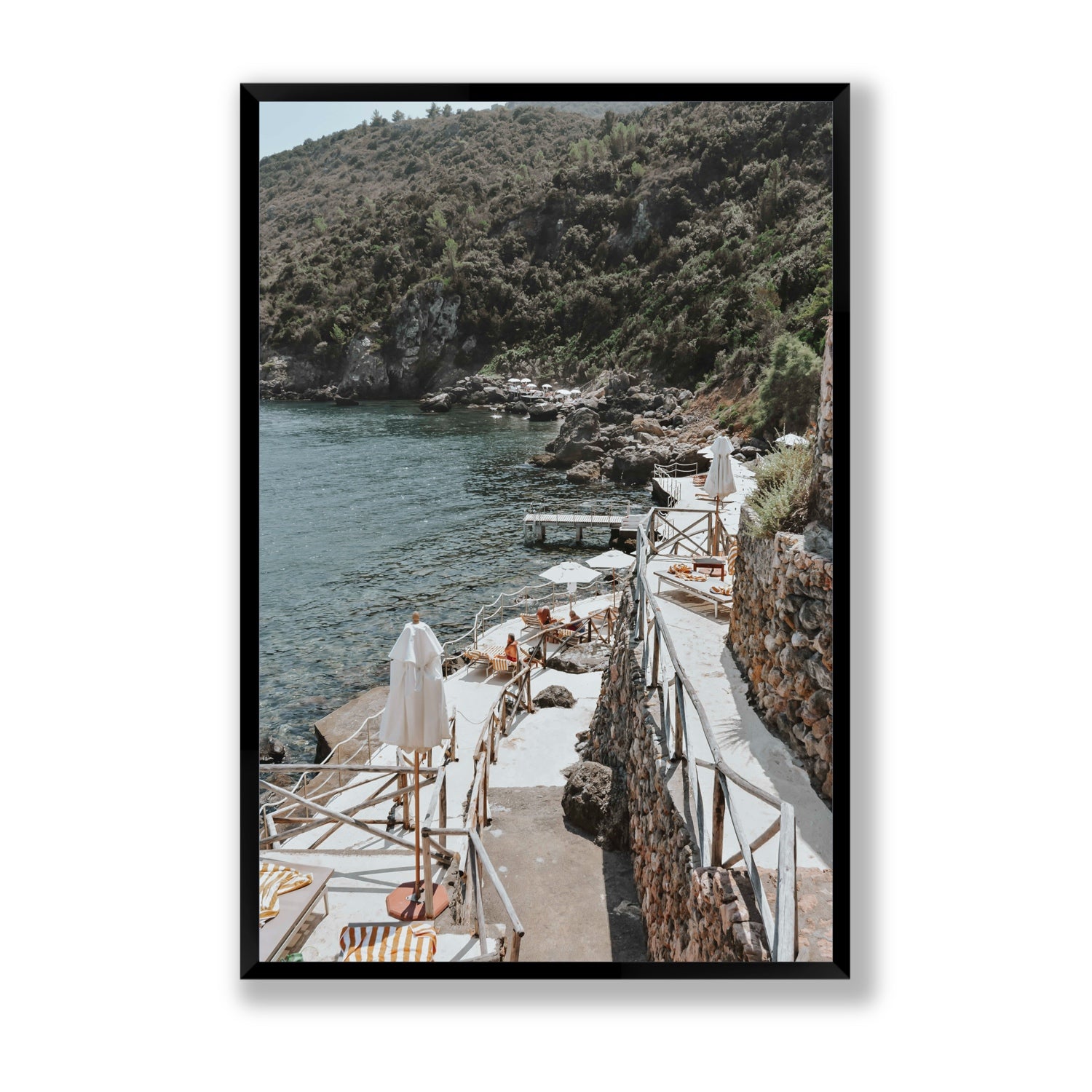 L'Estate Tuscany coastal Italian wall art Statement full-bleed fine art print in black frame