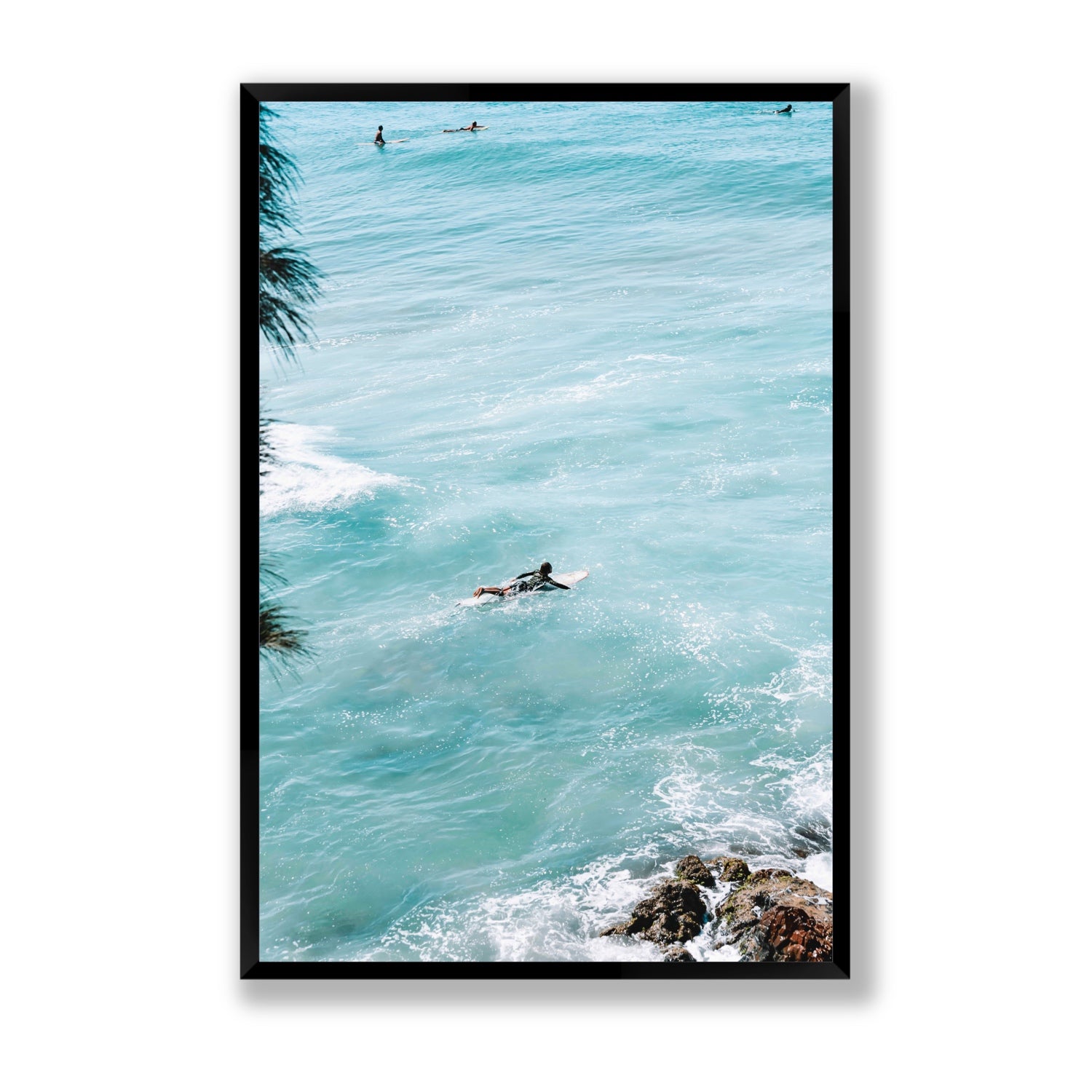 Blue Crush fine art print, Byron Bay, Australia, Statement, Black Frame · Full Bleed, Fine Art Print