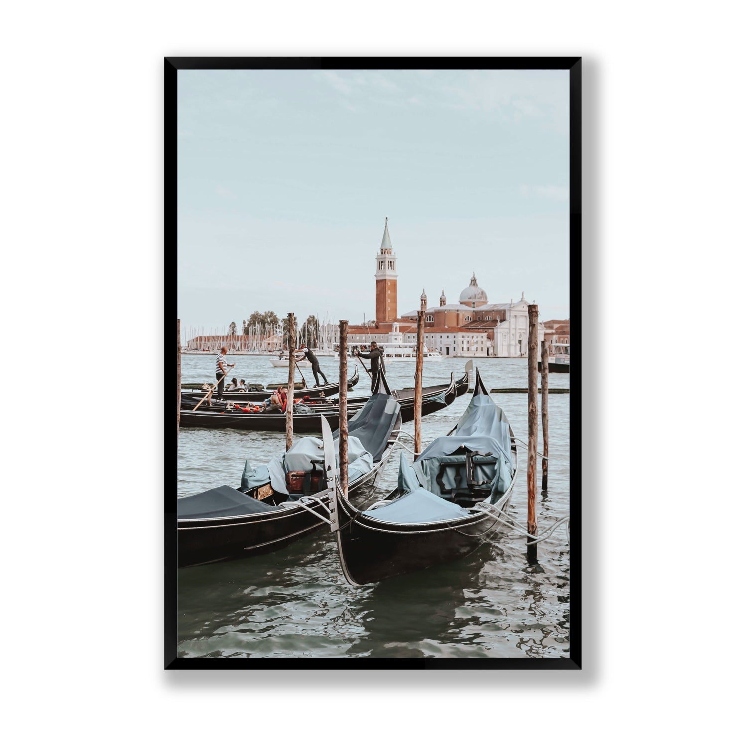 Italian Commute Venice Italian Mediterranean decor wall art Statement full-bleed fine art print in black frame