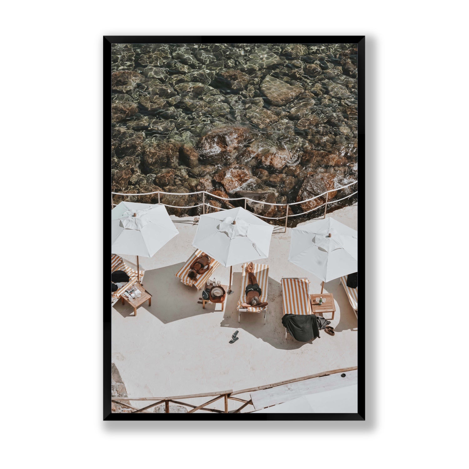 When Harry Met Sally Tuscany coastal wall art Statement full-bleed fine art print in black frame