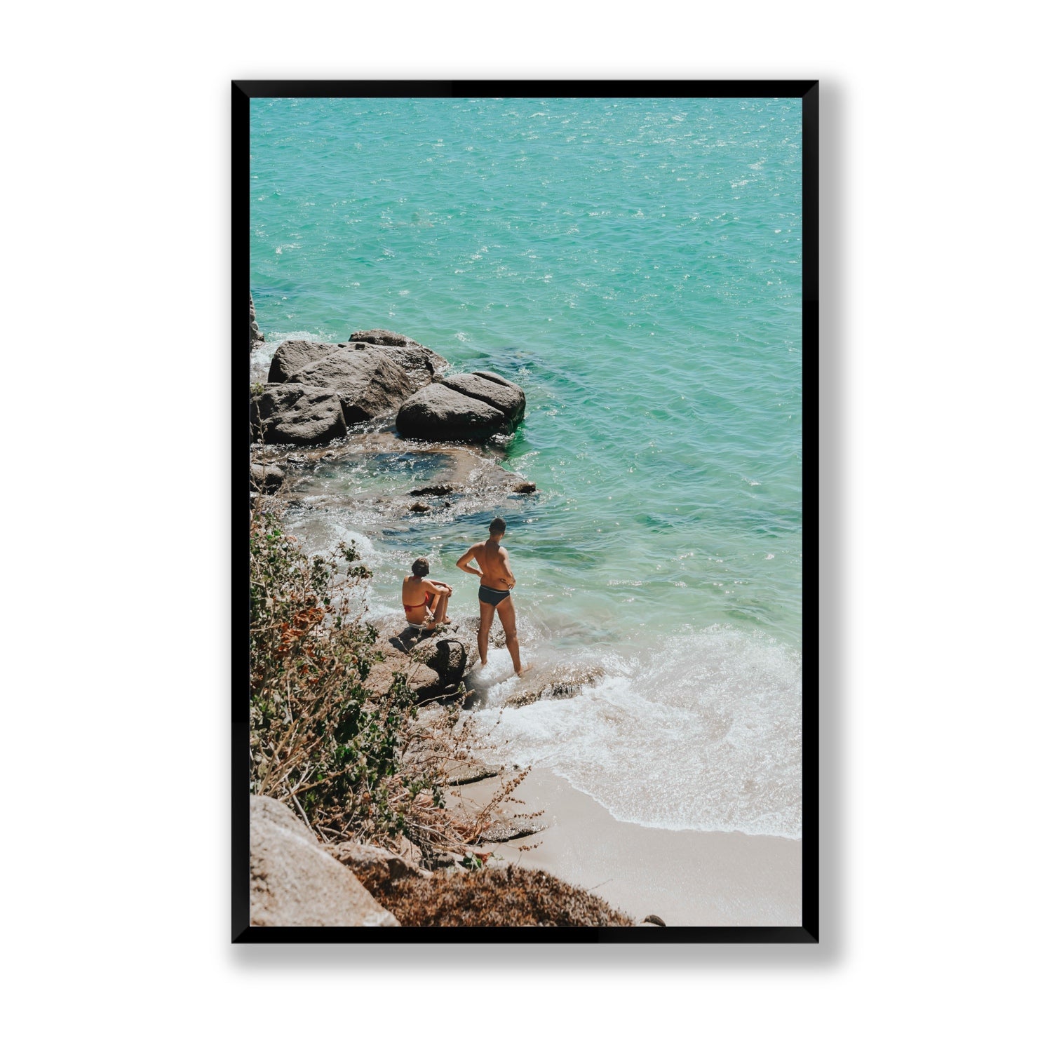 Scene Stealers Mykonos Greek island wall art Statement full-bleed fine art print in black frame