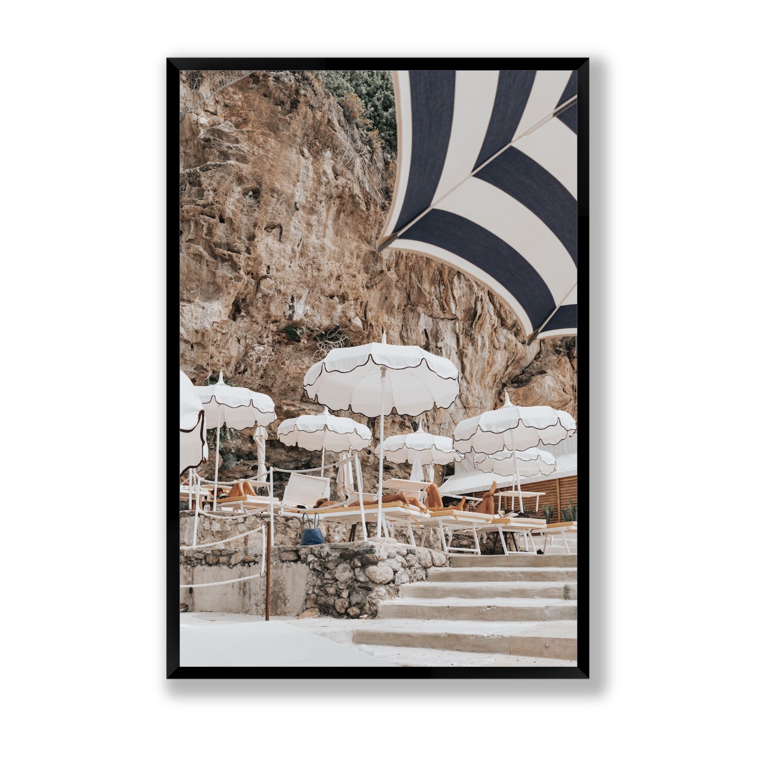 Rocky Refuge fine art print, Positano, Italy, Statement, Black Frame · Full Bleed, Fine Art Print