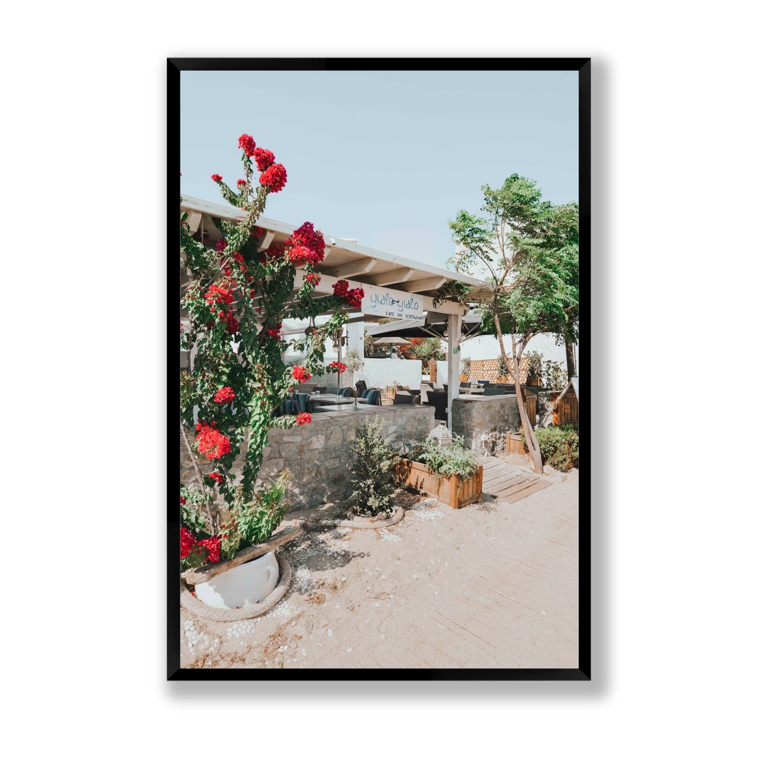 Yialo Yialo fine art print, Mykonos, Greece, Statement, Black Frame · Full Bleed, Fine Art Print