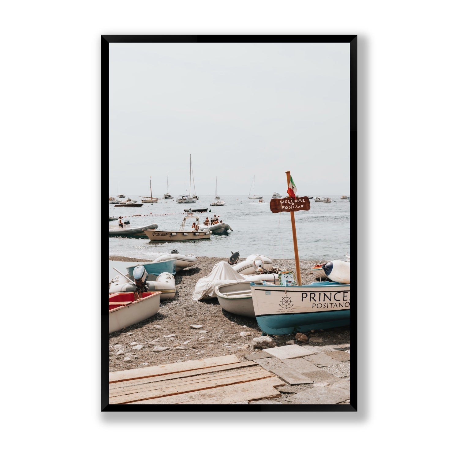 Coming Home fine art print, Positano, Italy, Statement, Black Frame · Full Bleed, Fine Art Print