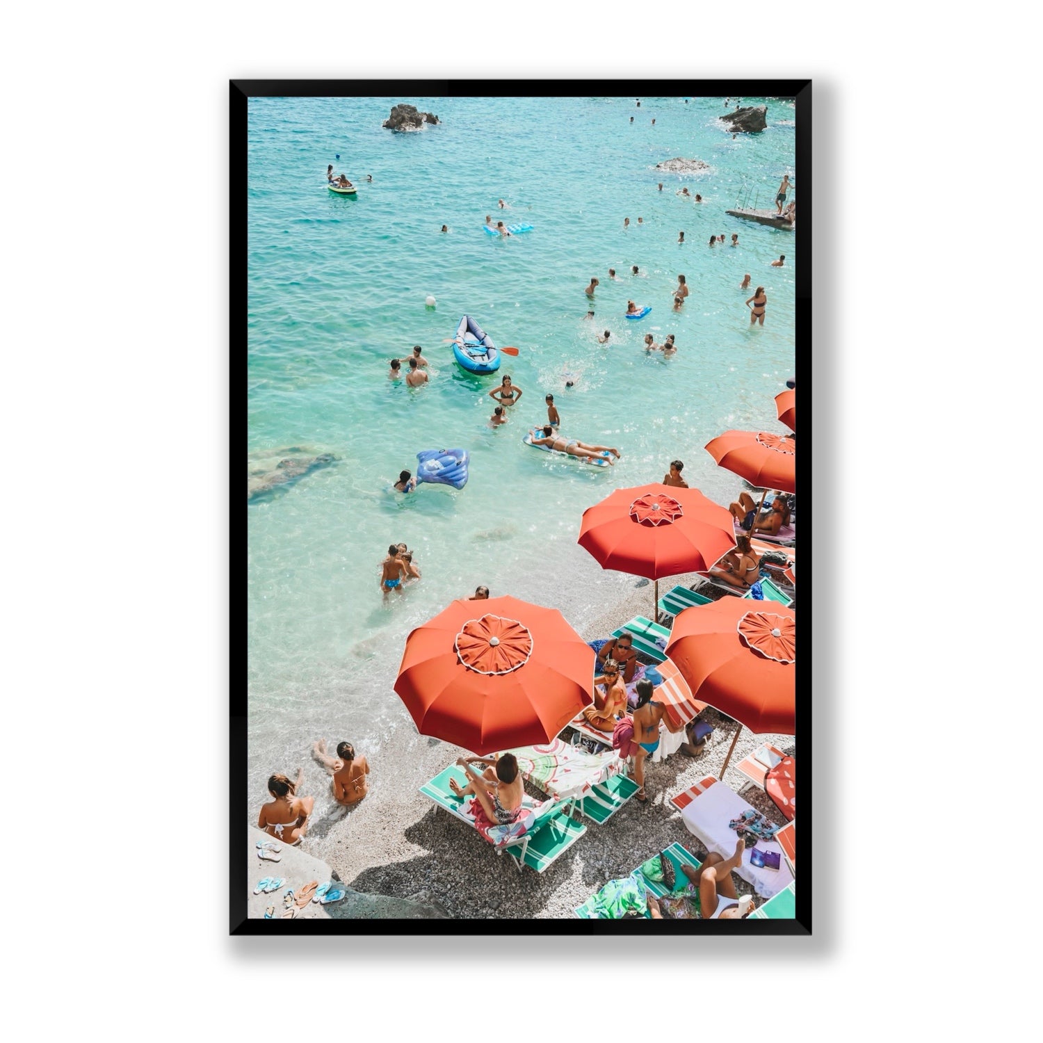 Easy Street Capri Italian beach wall art Statement full-bleed fine art print in black frame