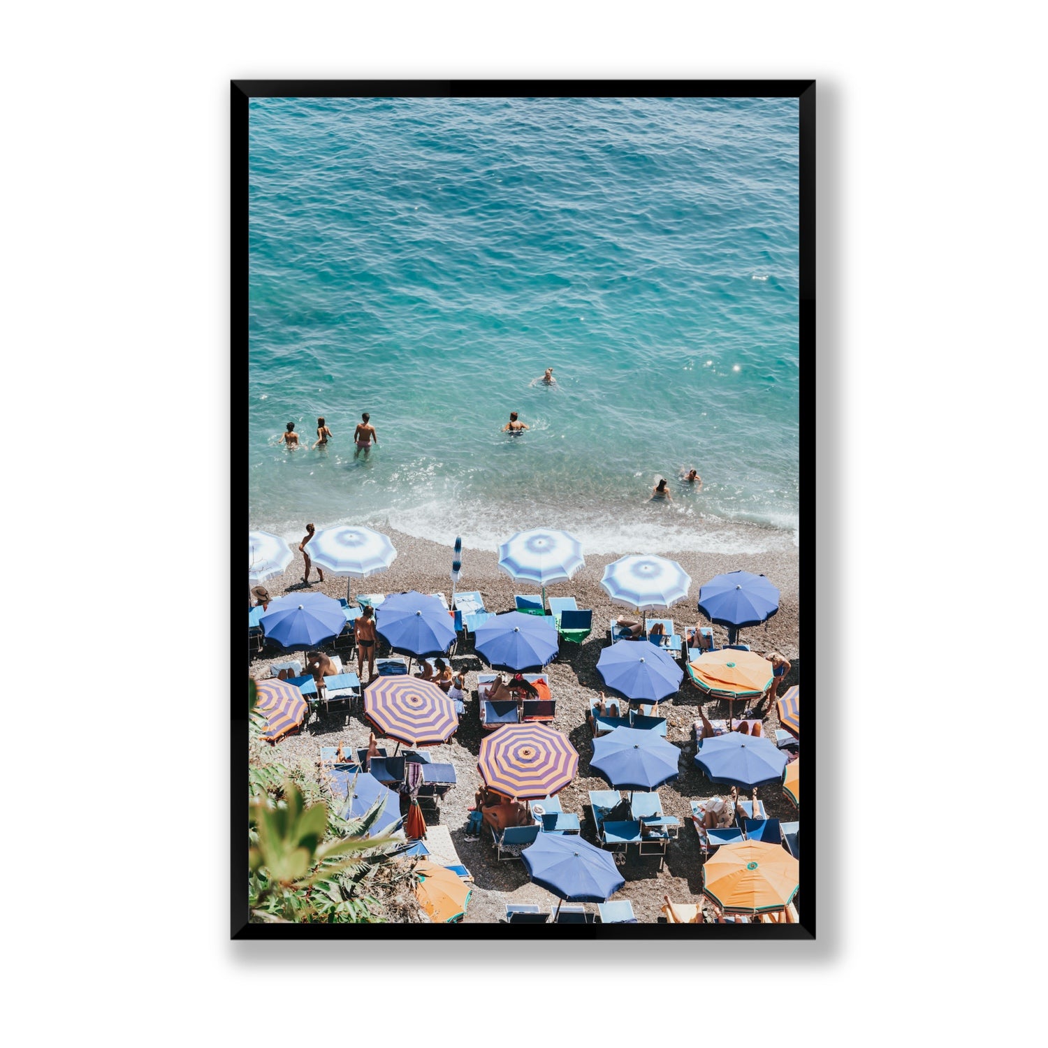 Paradise Beach fine art print, Positano, Italy, Statement, Black Frame · Full Bleed, Fine Art Print