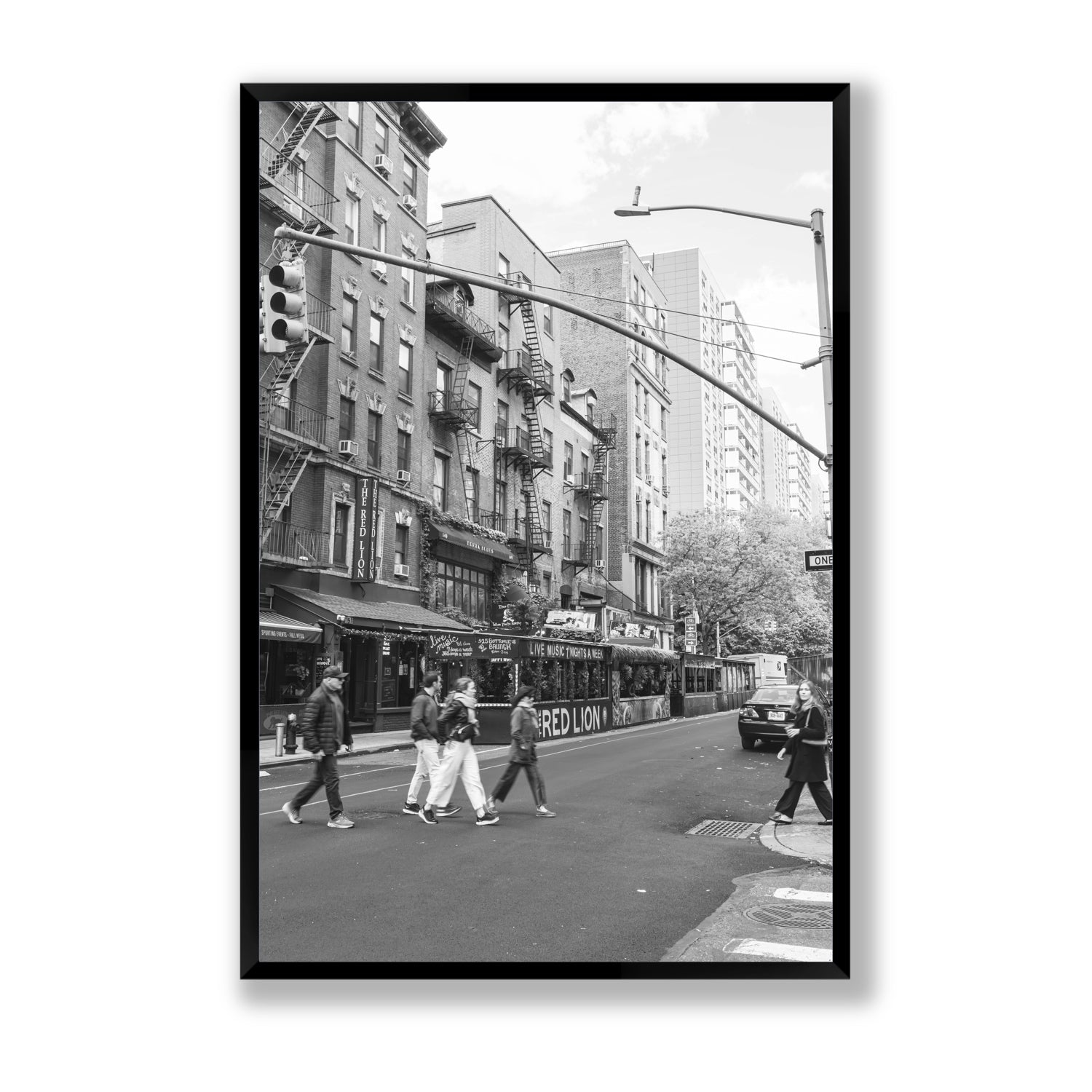 Spectral Streets New York NYC Black & White wall art Statement full-bleed fine art print in black frame